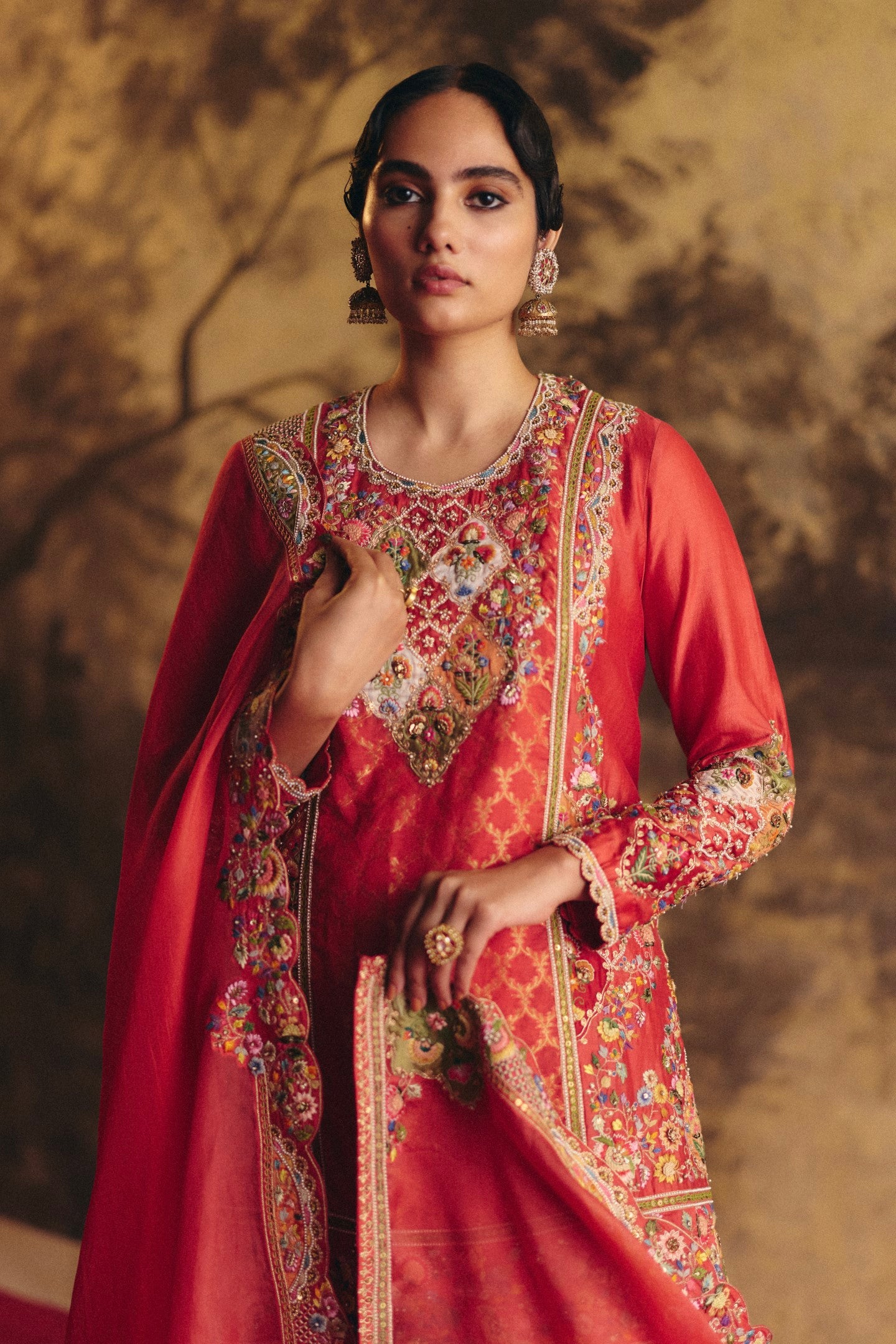 Short firan kurta with  salwar and dupatta