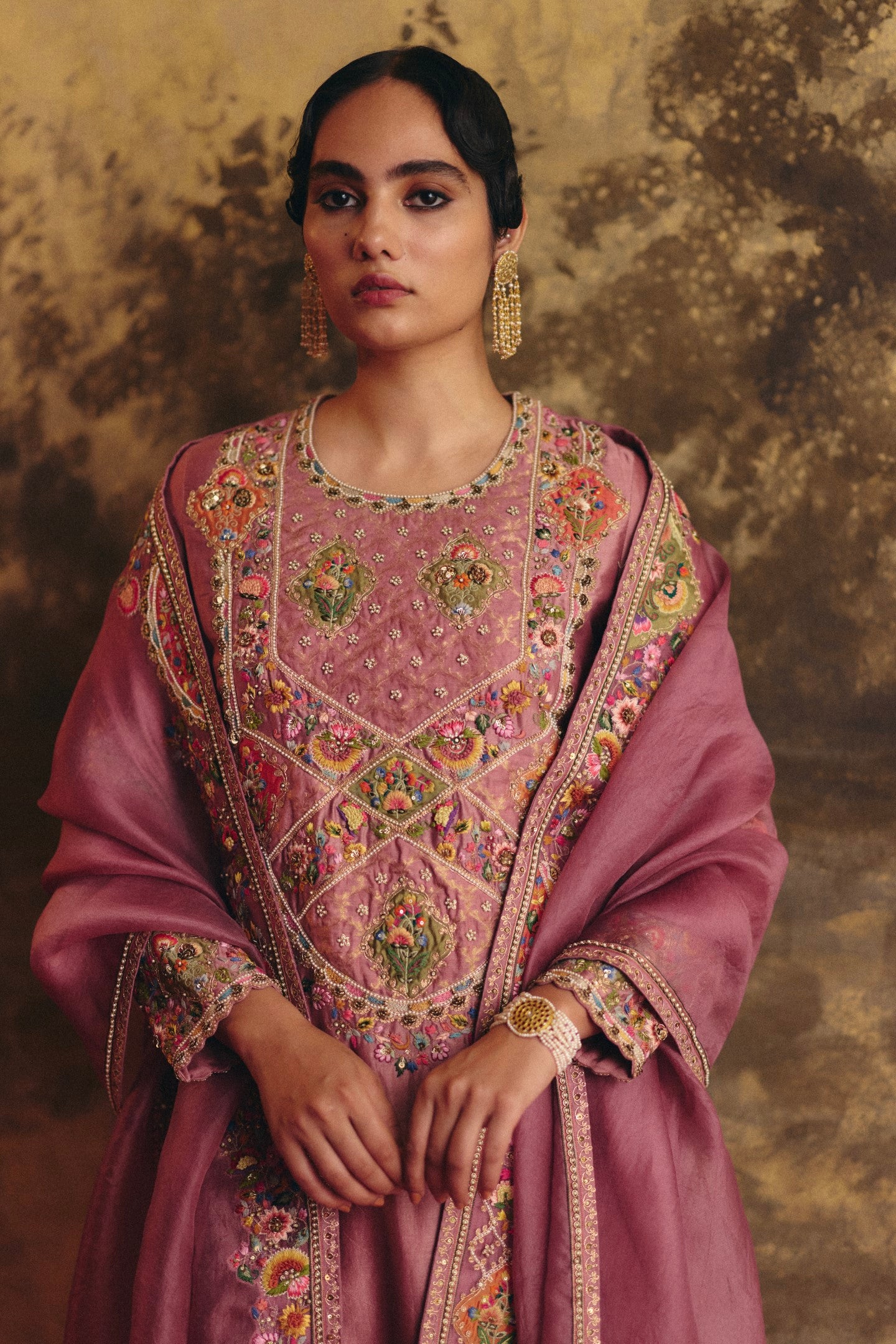 Straight kurta with pants and dupatta