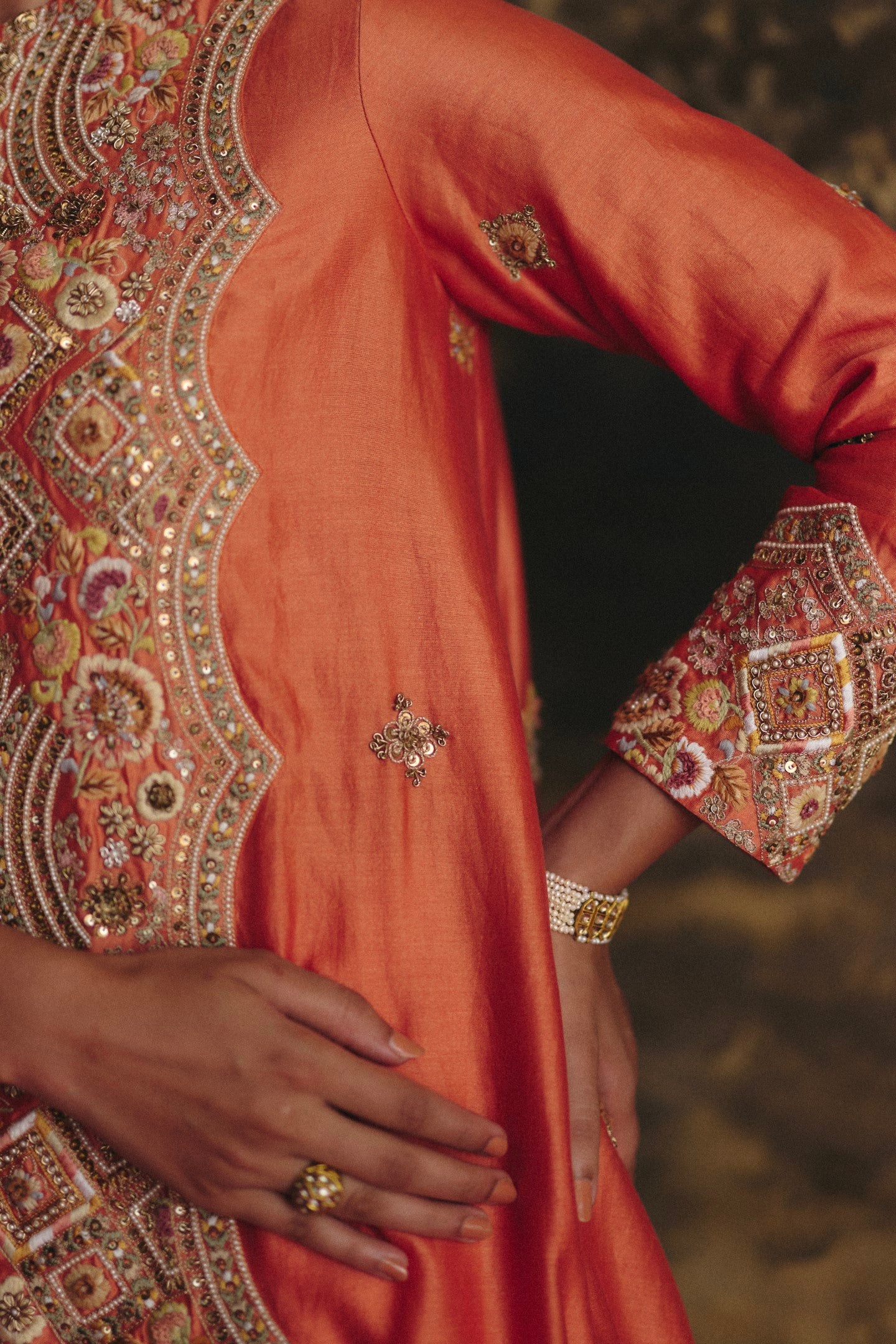 High low jacket with dhoti