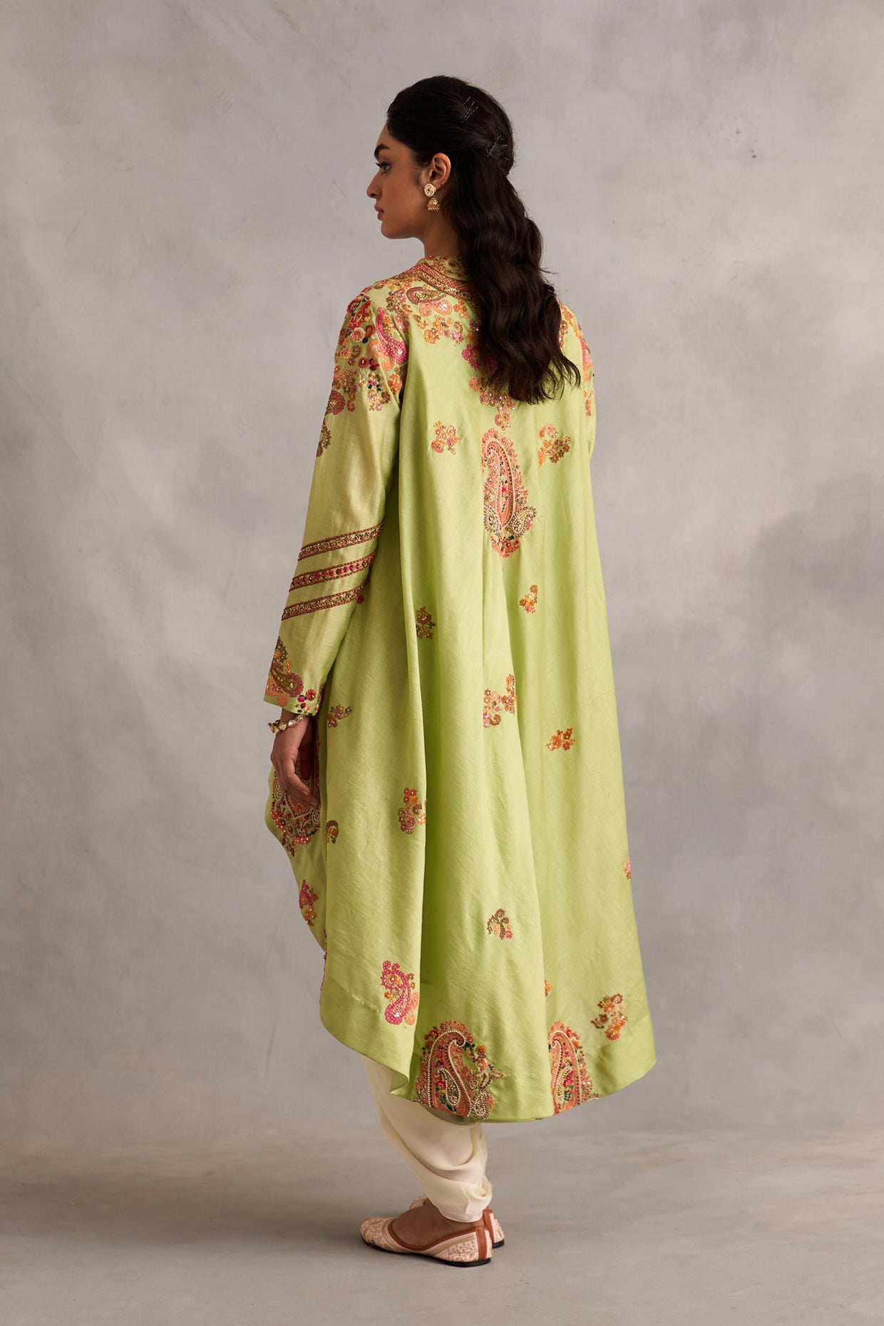 High Low Jacket With Dhoti