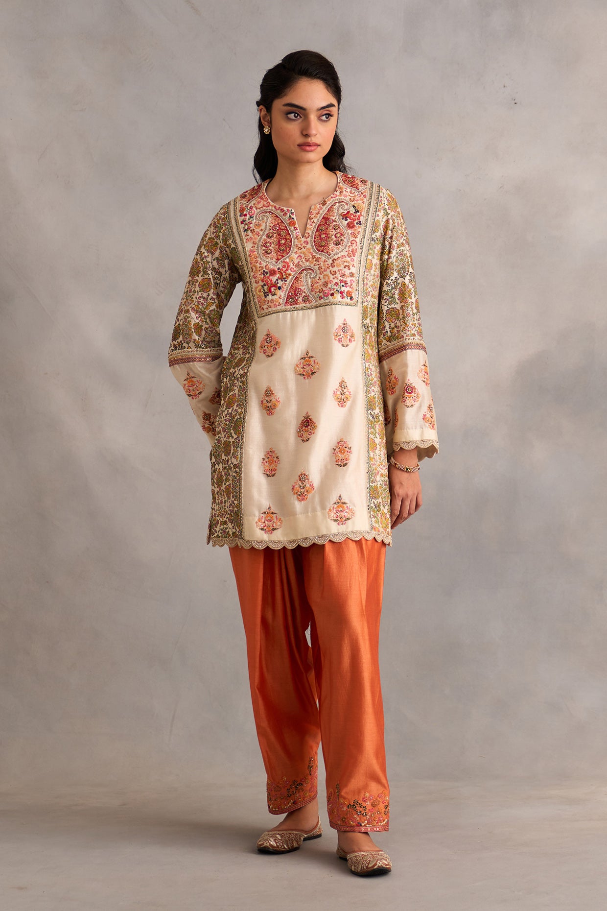 Printed Short Kurti With Salwar