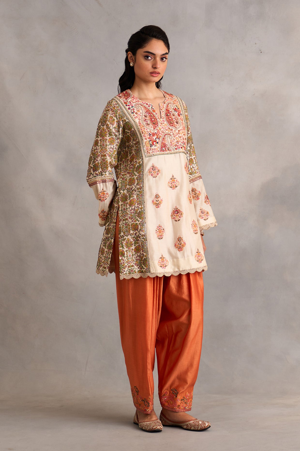 Printed Short Kurti With Salwar