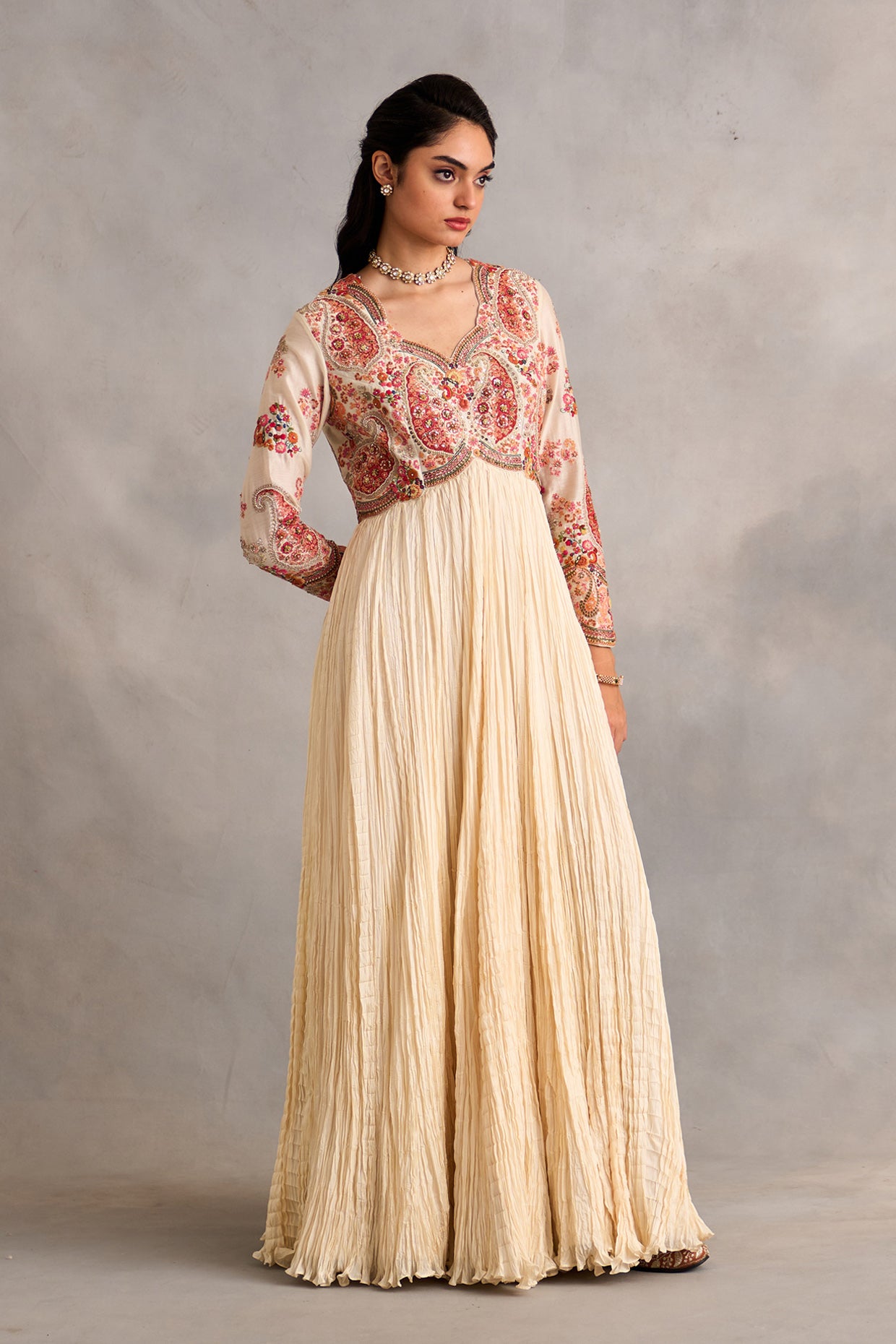 Crushed Kalidar With Dupatta