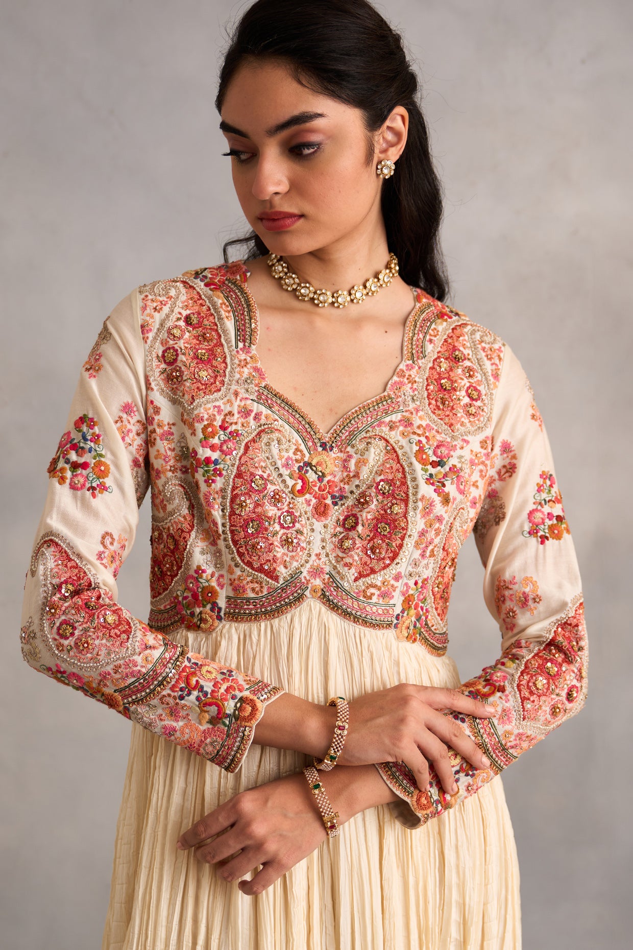 Crushed Kalidar With Dupatta