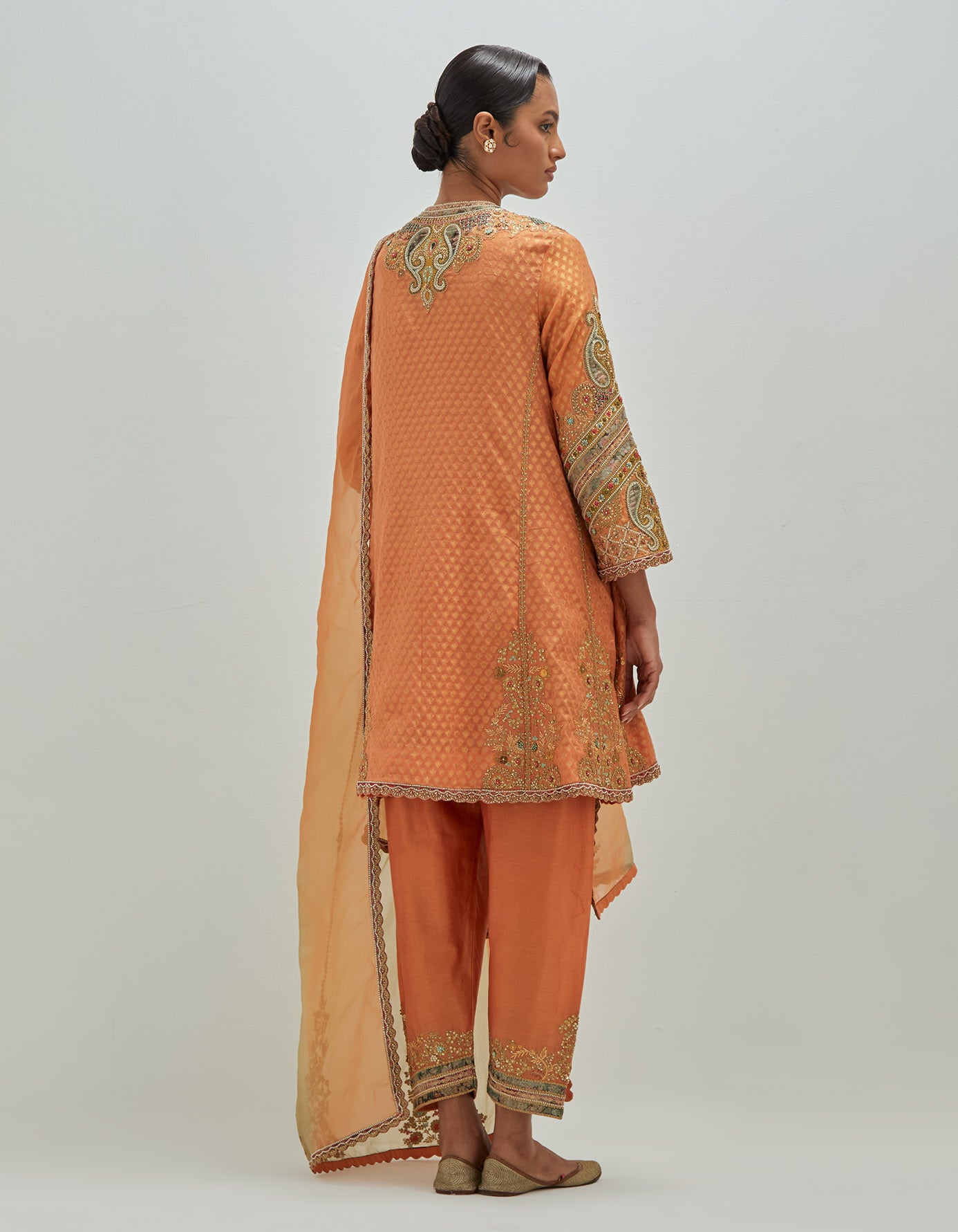 Patchwork Brocade phiran with salwar