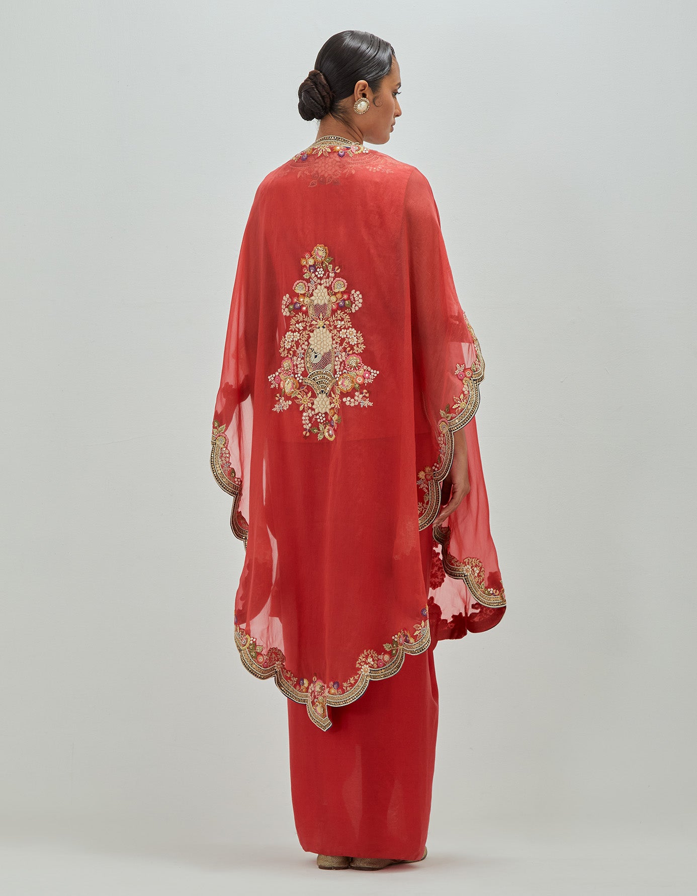 White Moti Short Jacket cape