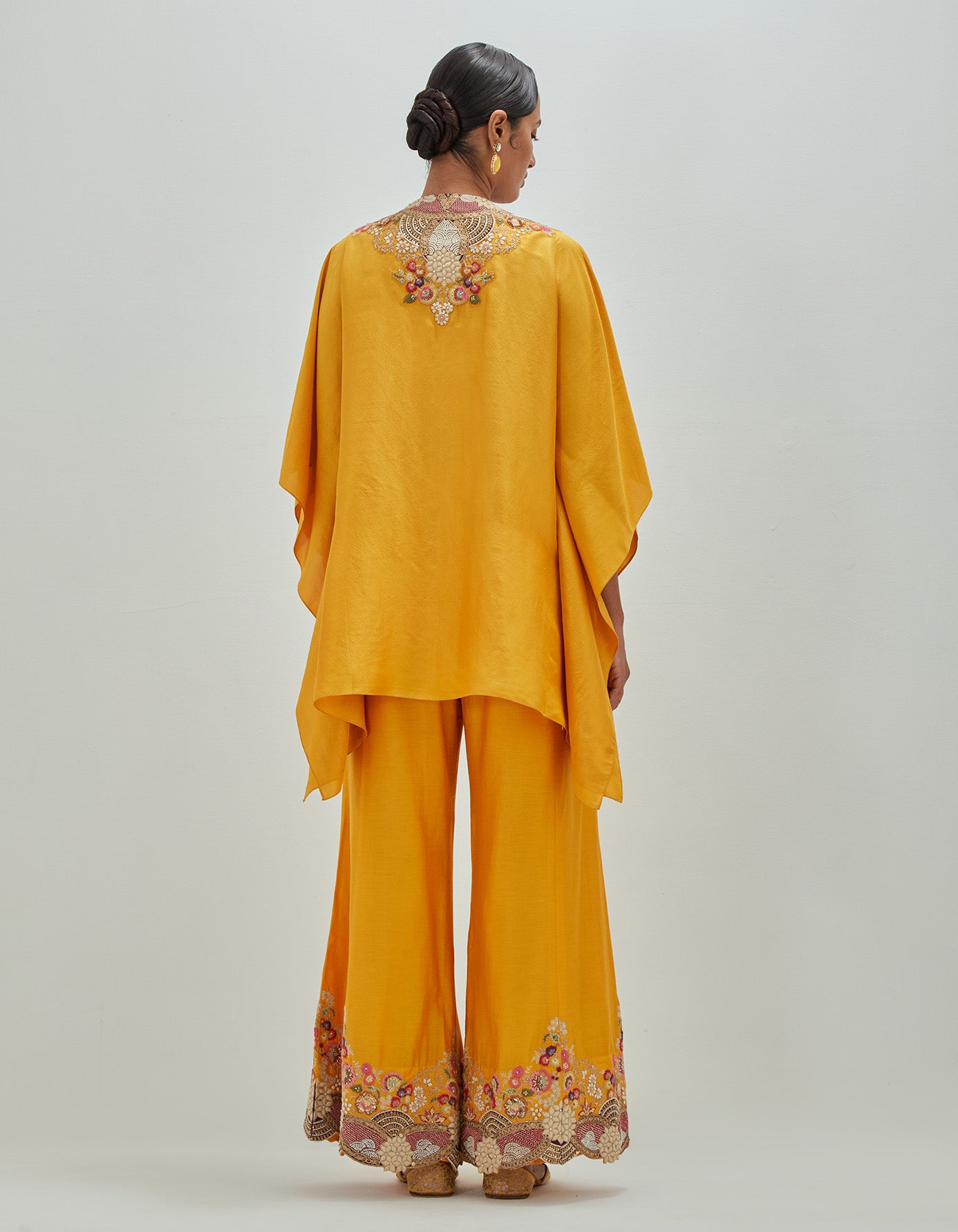 White Moti Kaftan with sharara