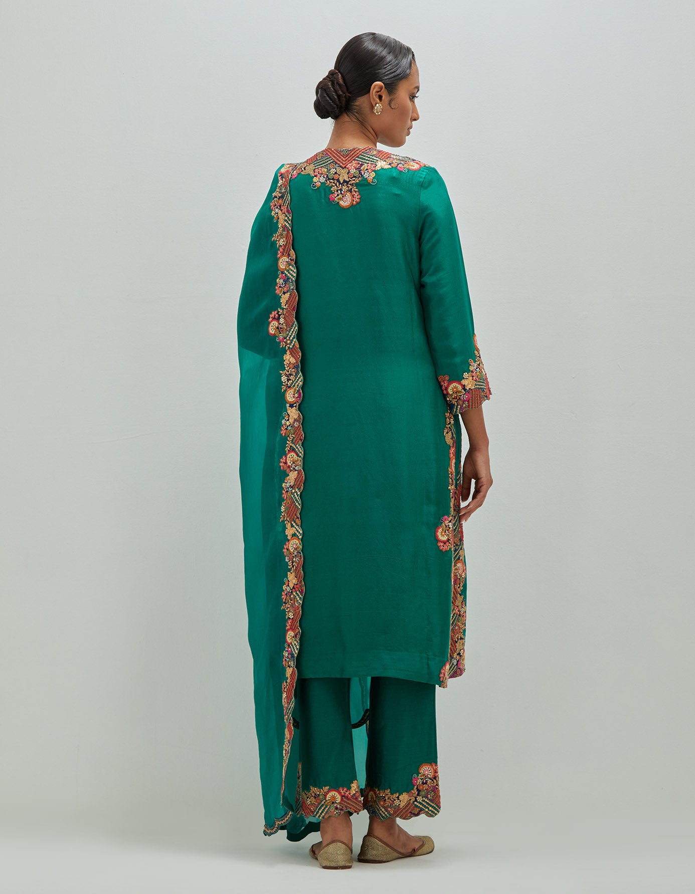White Moti Kurta , Pants and Dupatta