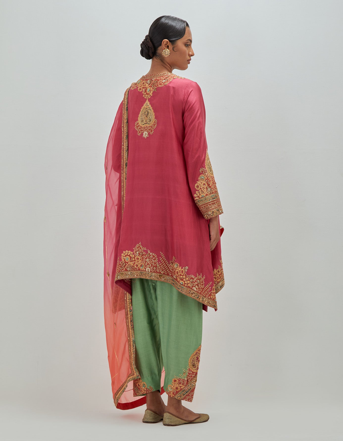 Asymmetrical Kurta With salwar and dupatta