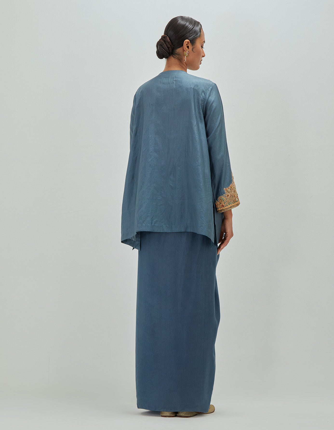 Short Kurta With Draped Skirt