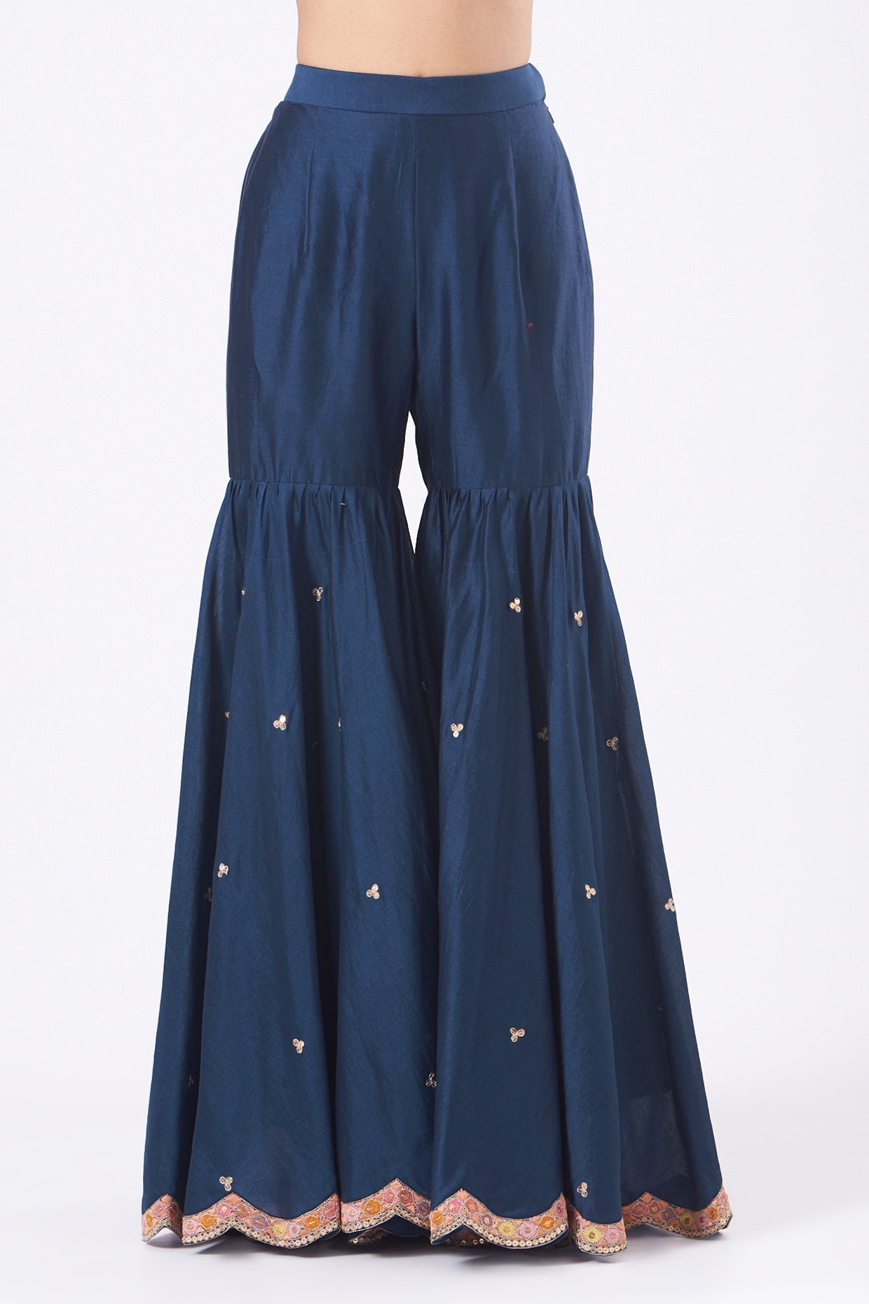 Blue Chanderi Sharara Set