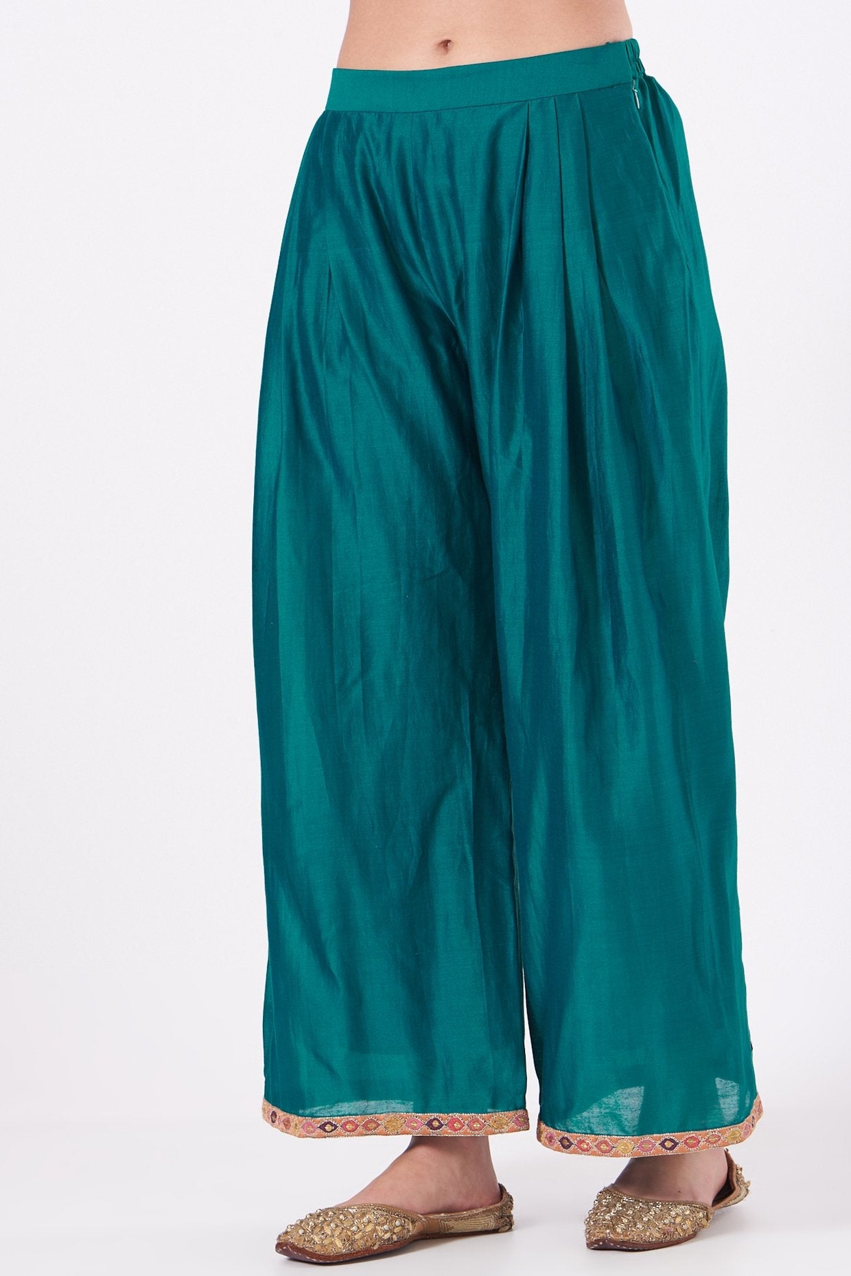 Blue Embroidered Kalidar Kurta Set