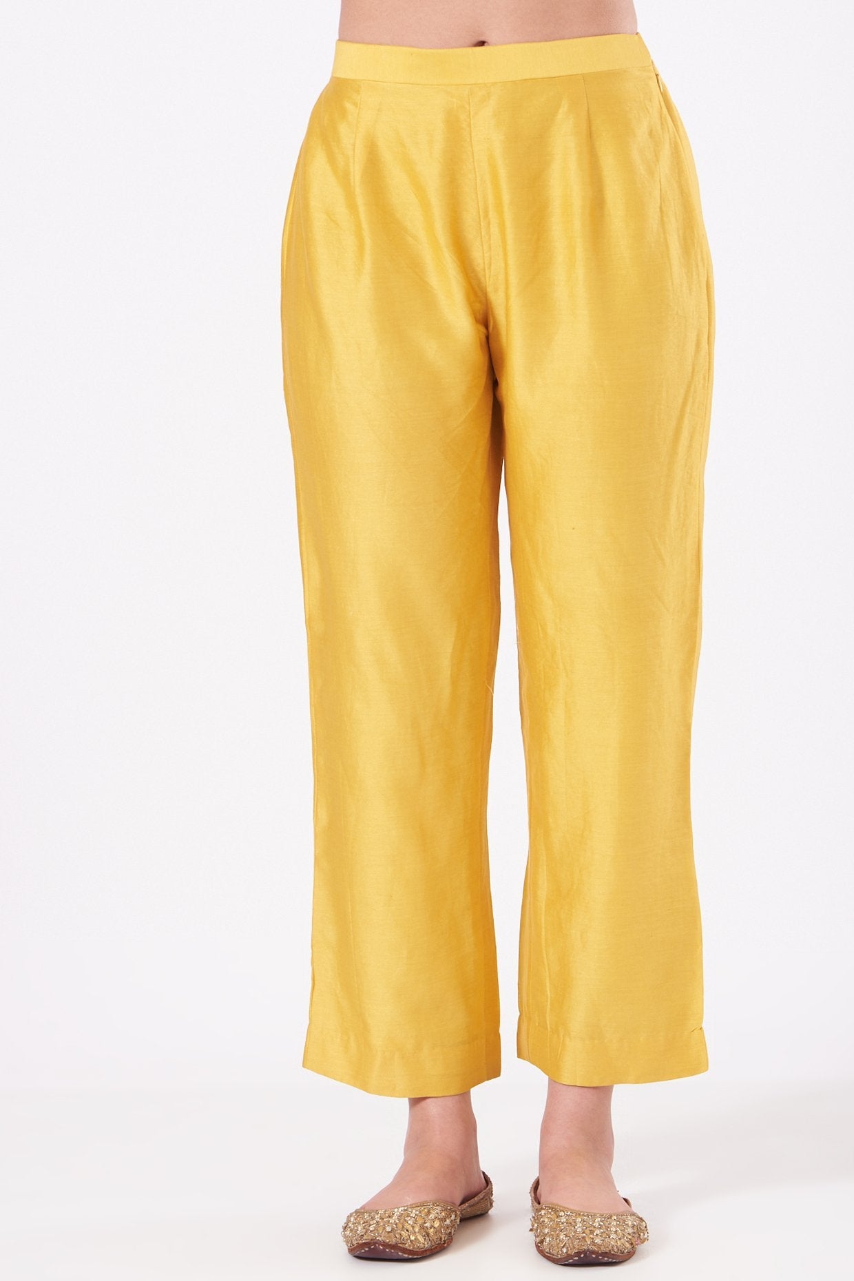 Yellow Chanderi Kurta Set