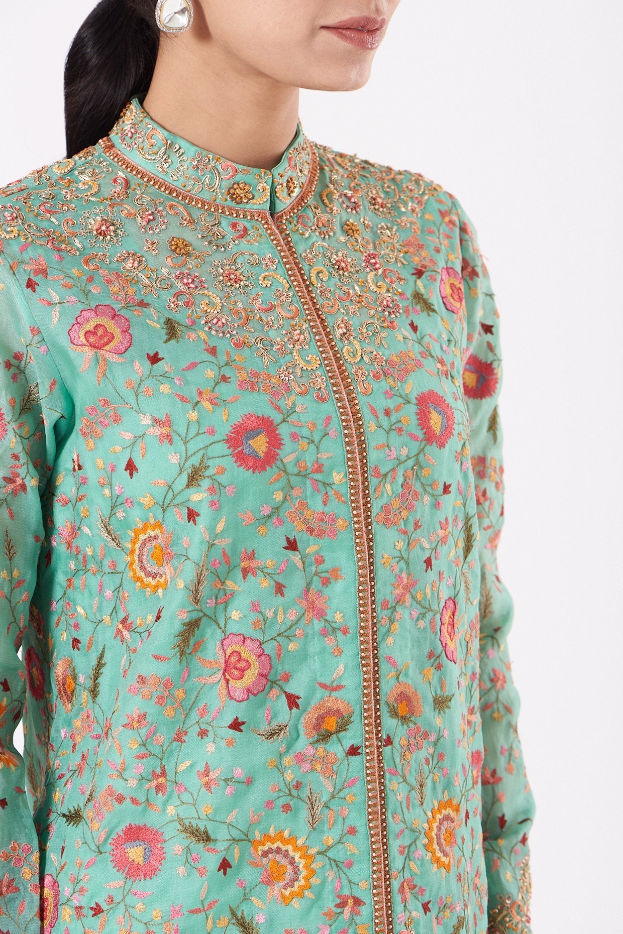 White Satin Dhoti Set