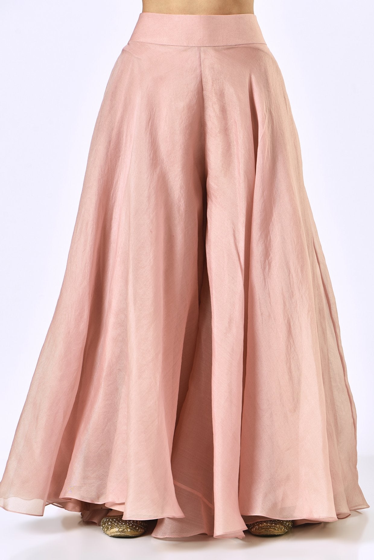 Baby Pink Shimmer Organza Sharara Set