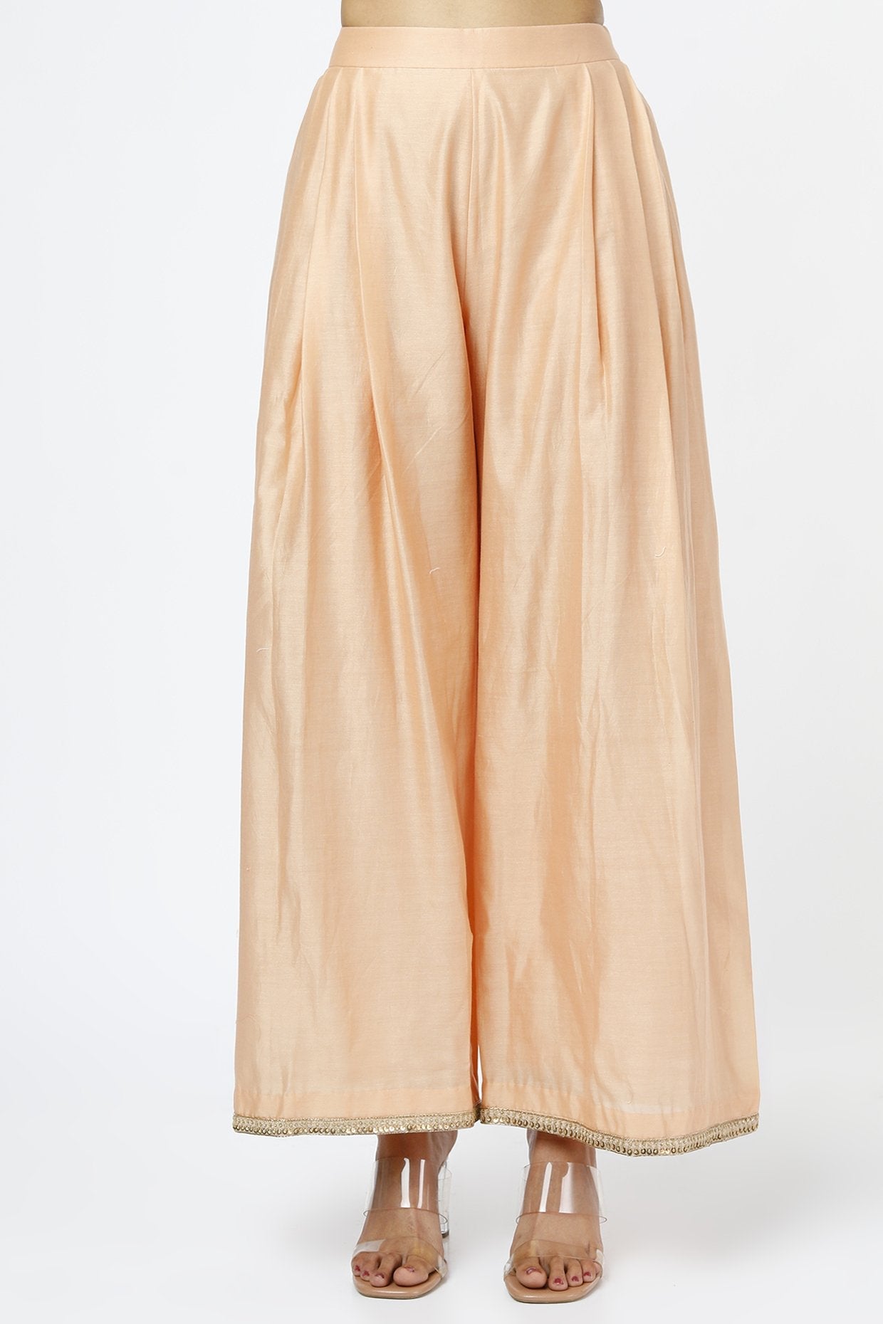 Peach Embroidered Anarkali Set