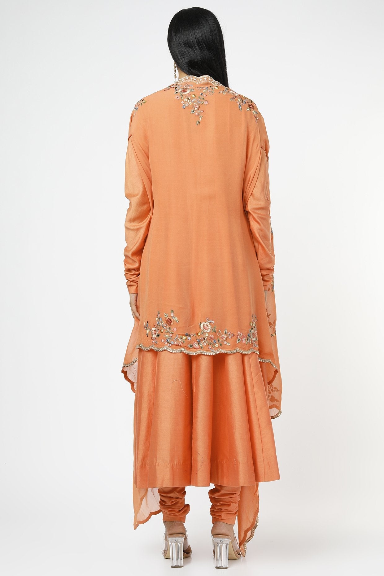 Orange Chanderi Kurta Set