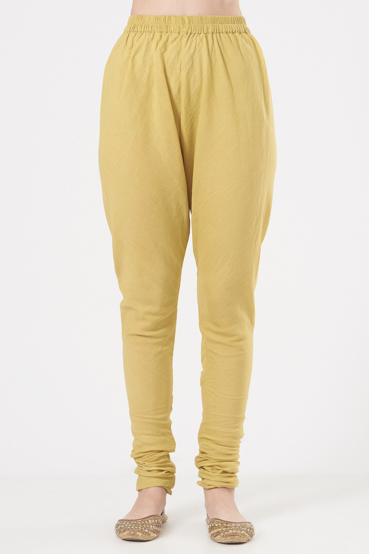 Yellow Chanderi Kalidar Anarkali Set