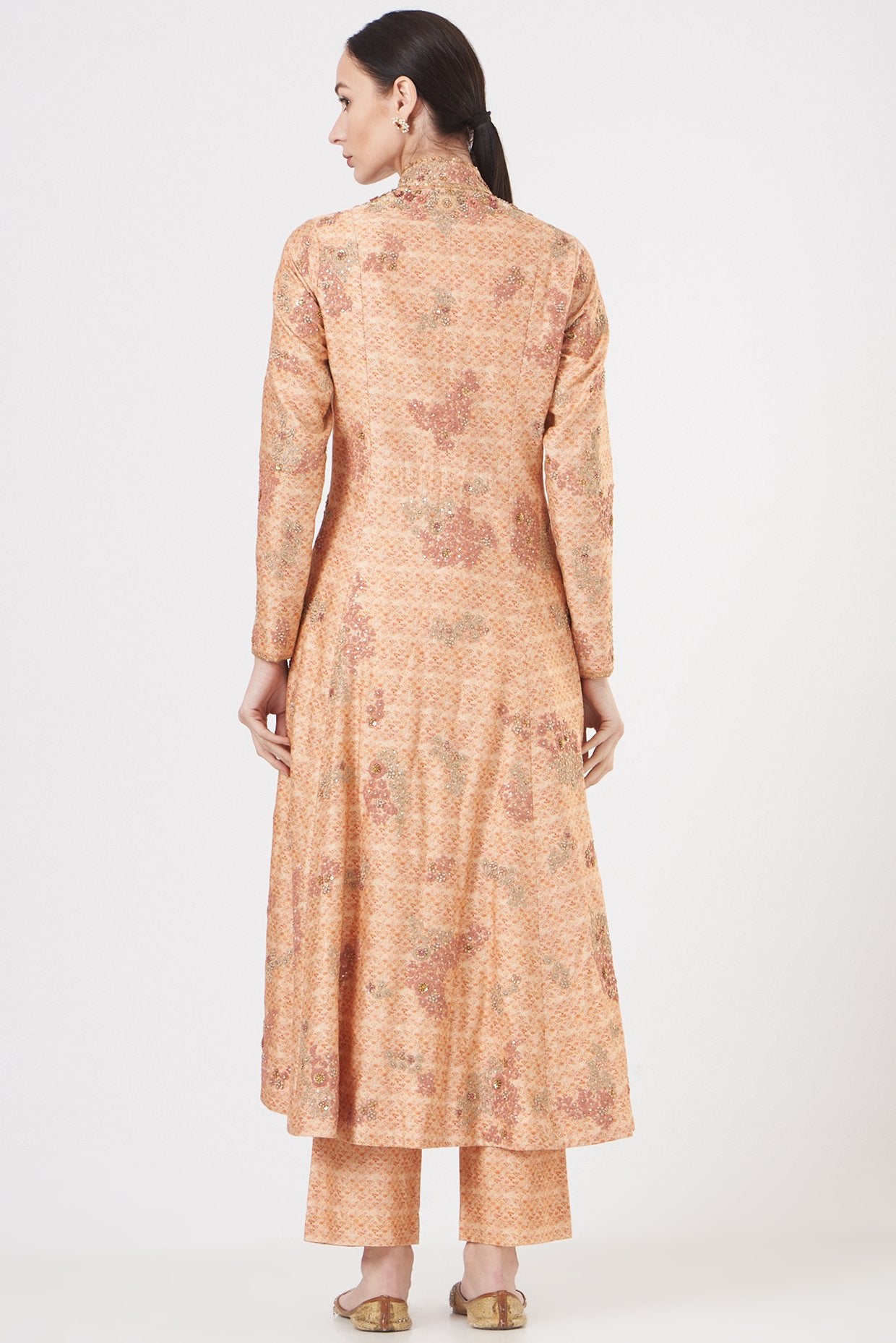 Light Pink Printed Jacket Set