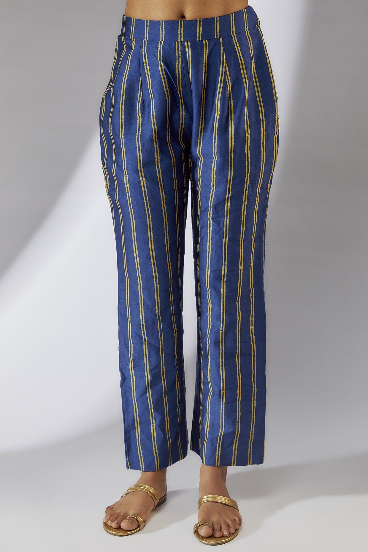 Blue Chanderi Bandhani Printed Kurta Set