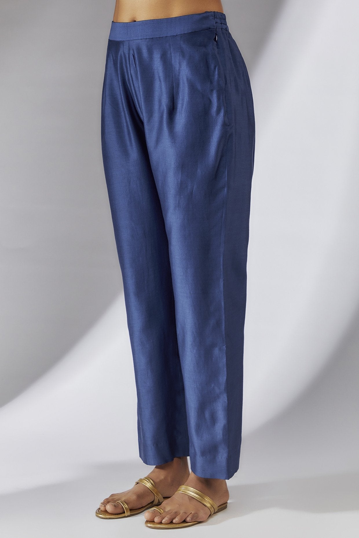 Blue Chanderi Bandhani Printed Kurta Set