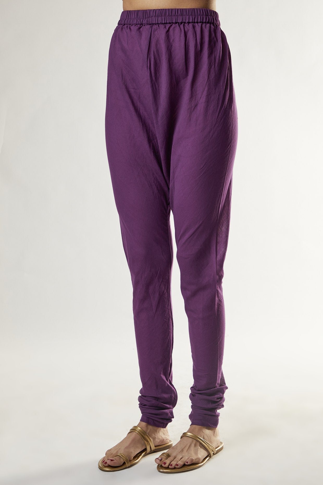 Purple Chanderi Kalidar Kurta Set