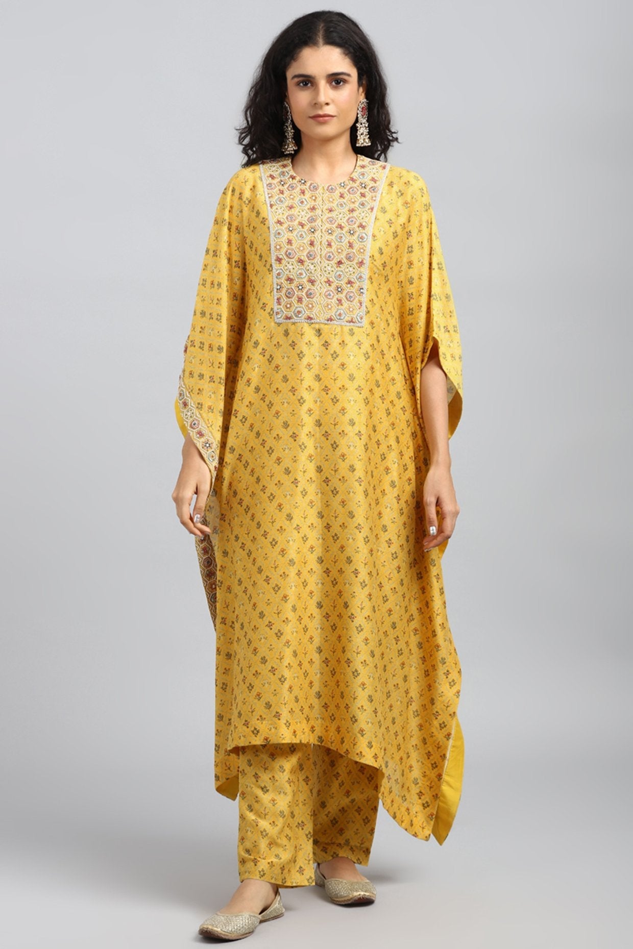 Yellow Printed Kurta Set