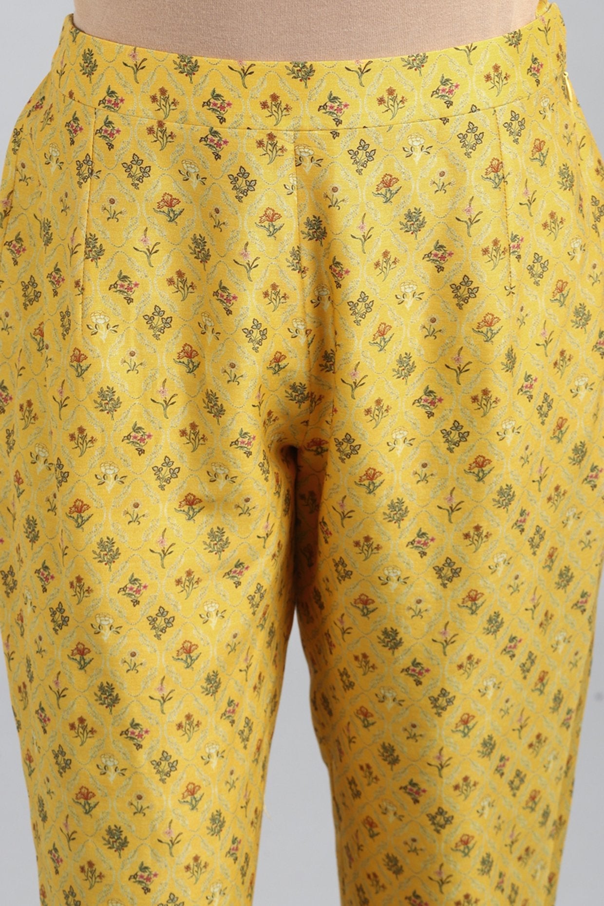 Yellow Embroidered & Printed Kurta Set