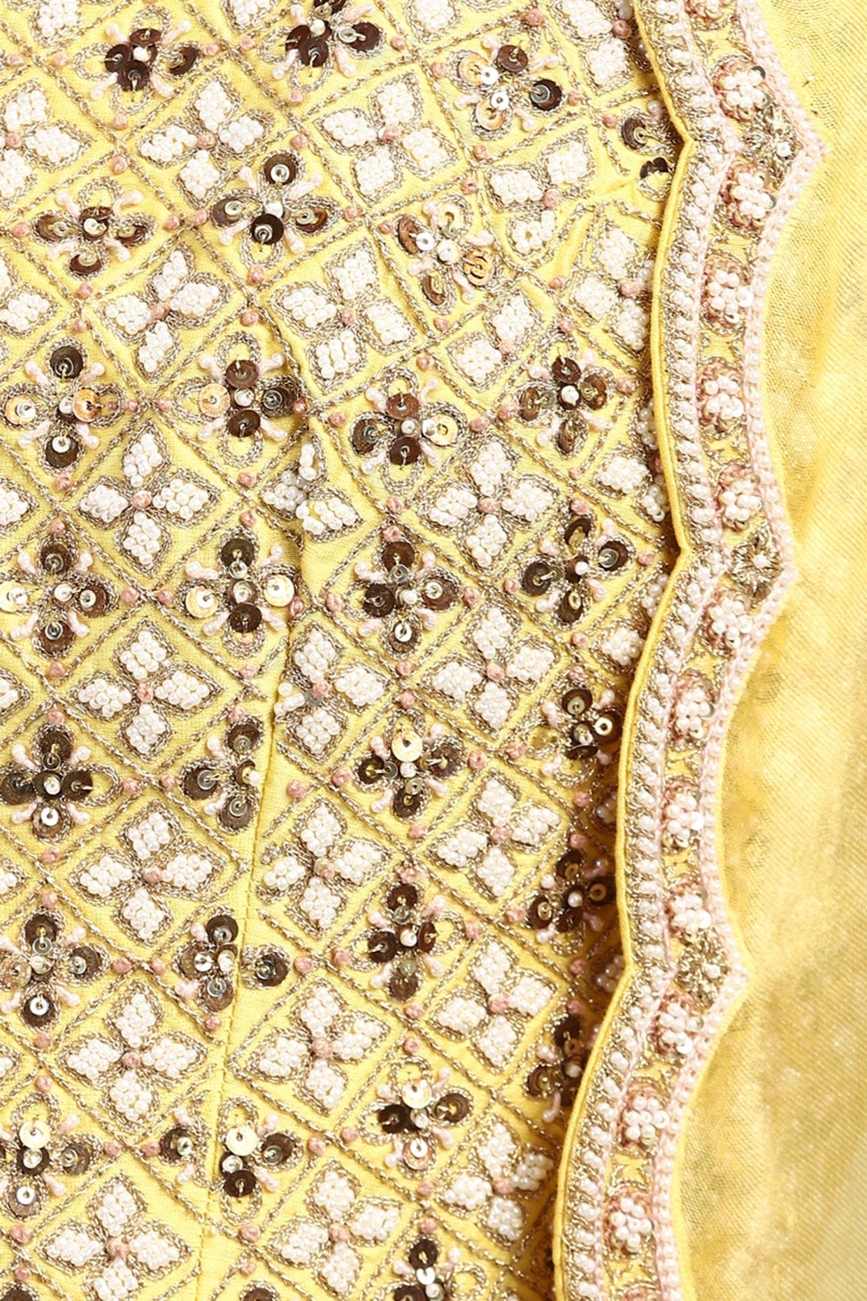 Yellow Embroidered & Printed Sharara Pants