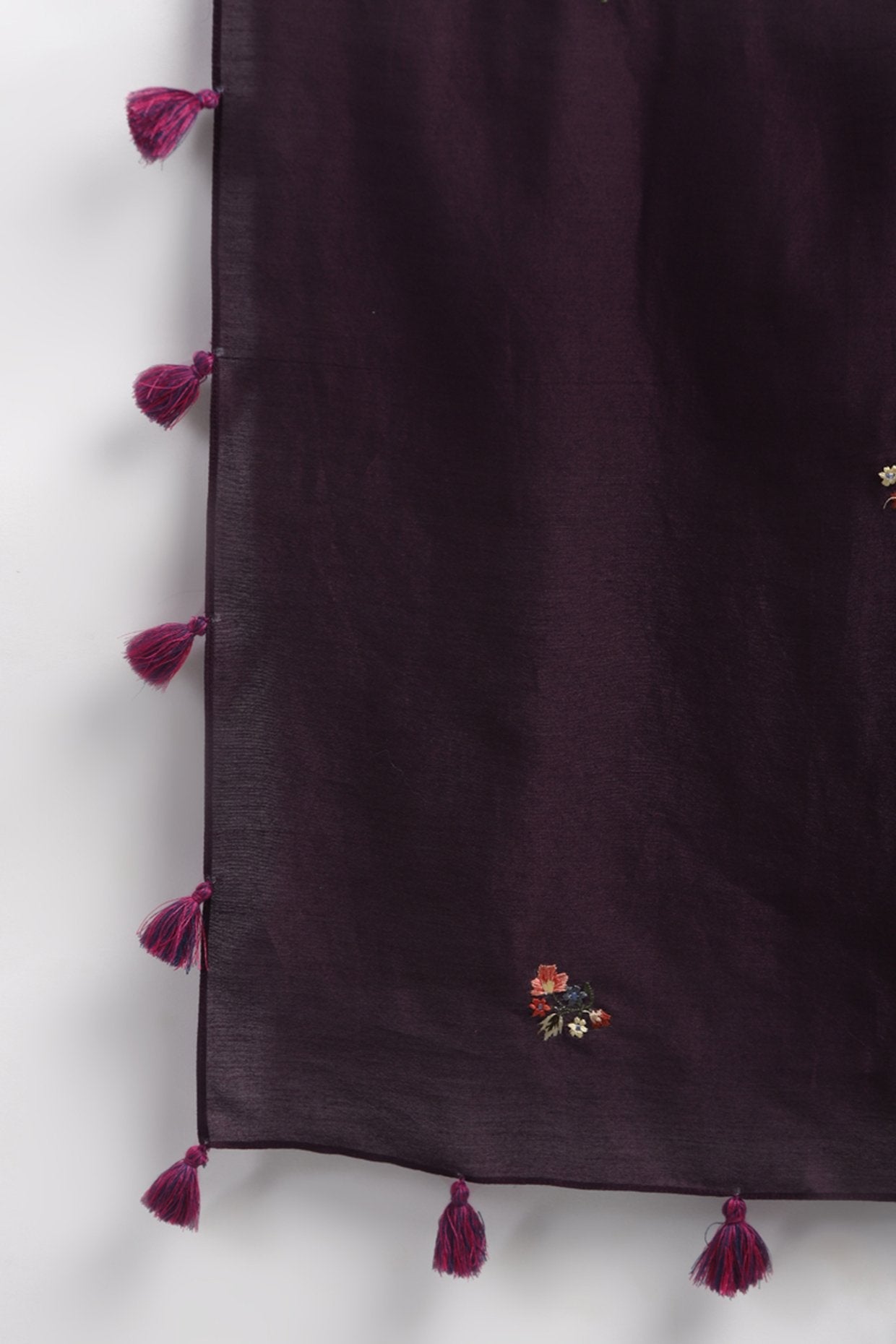 Purple Embroidered & Printed Kurta Set