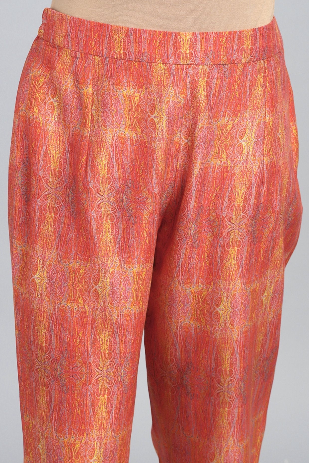 Red Embroidered & Printed Kurta Set