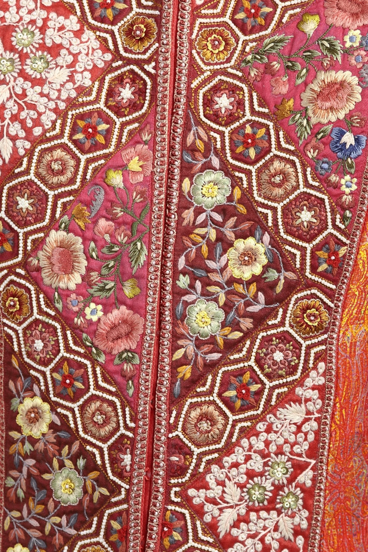 Red Embroidered Printed Kurta Set