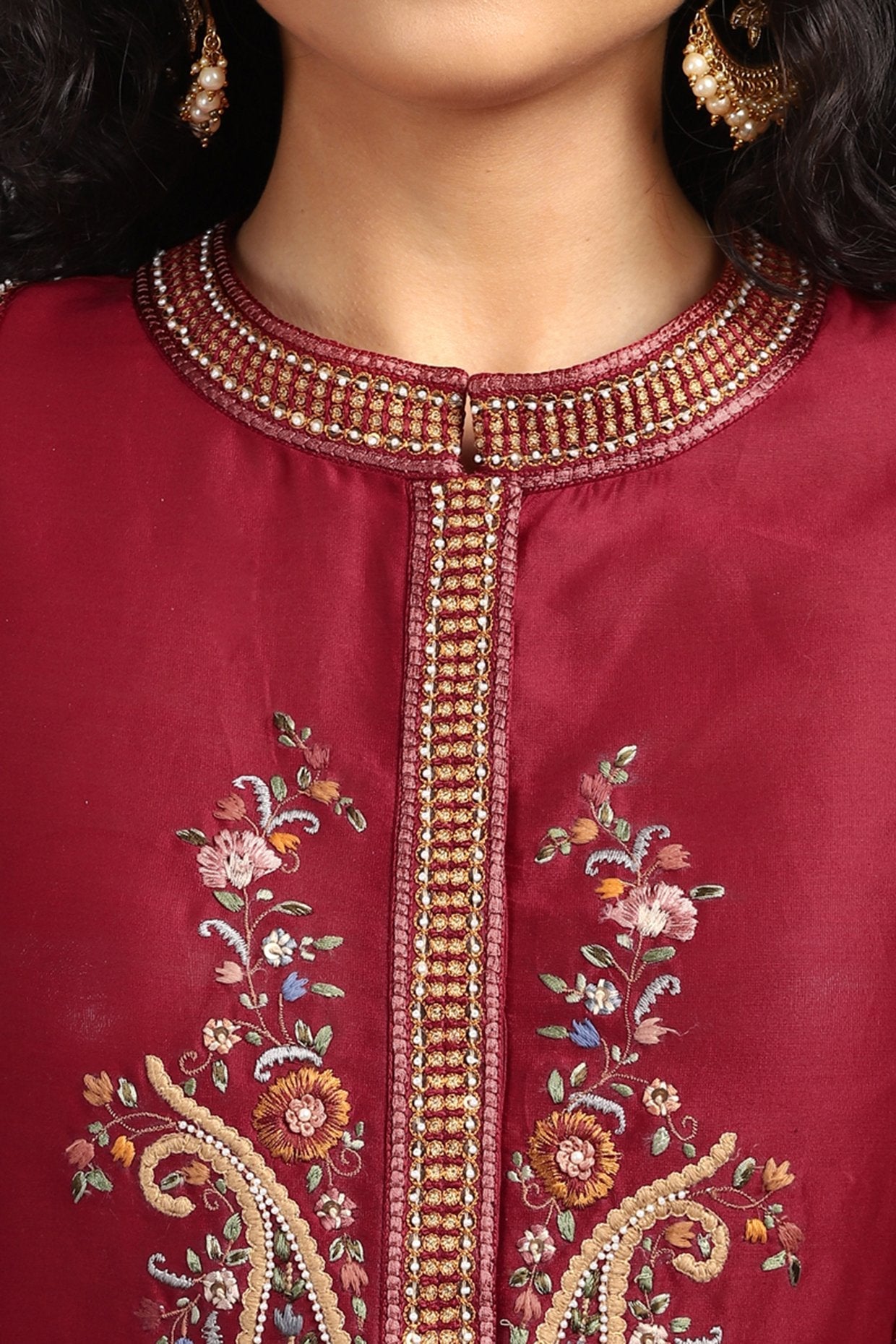 Red Digital Printed Kurta Set