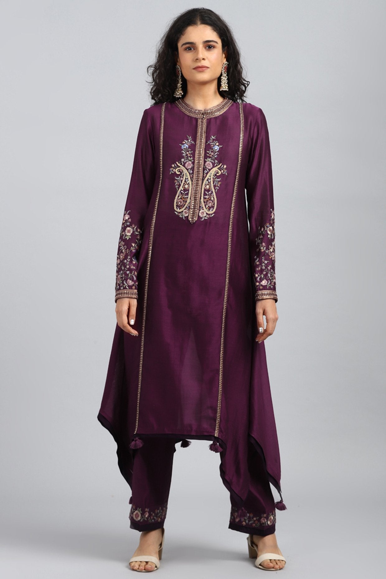 Purple Digital Printed Kurta Set
