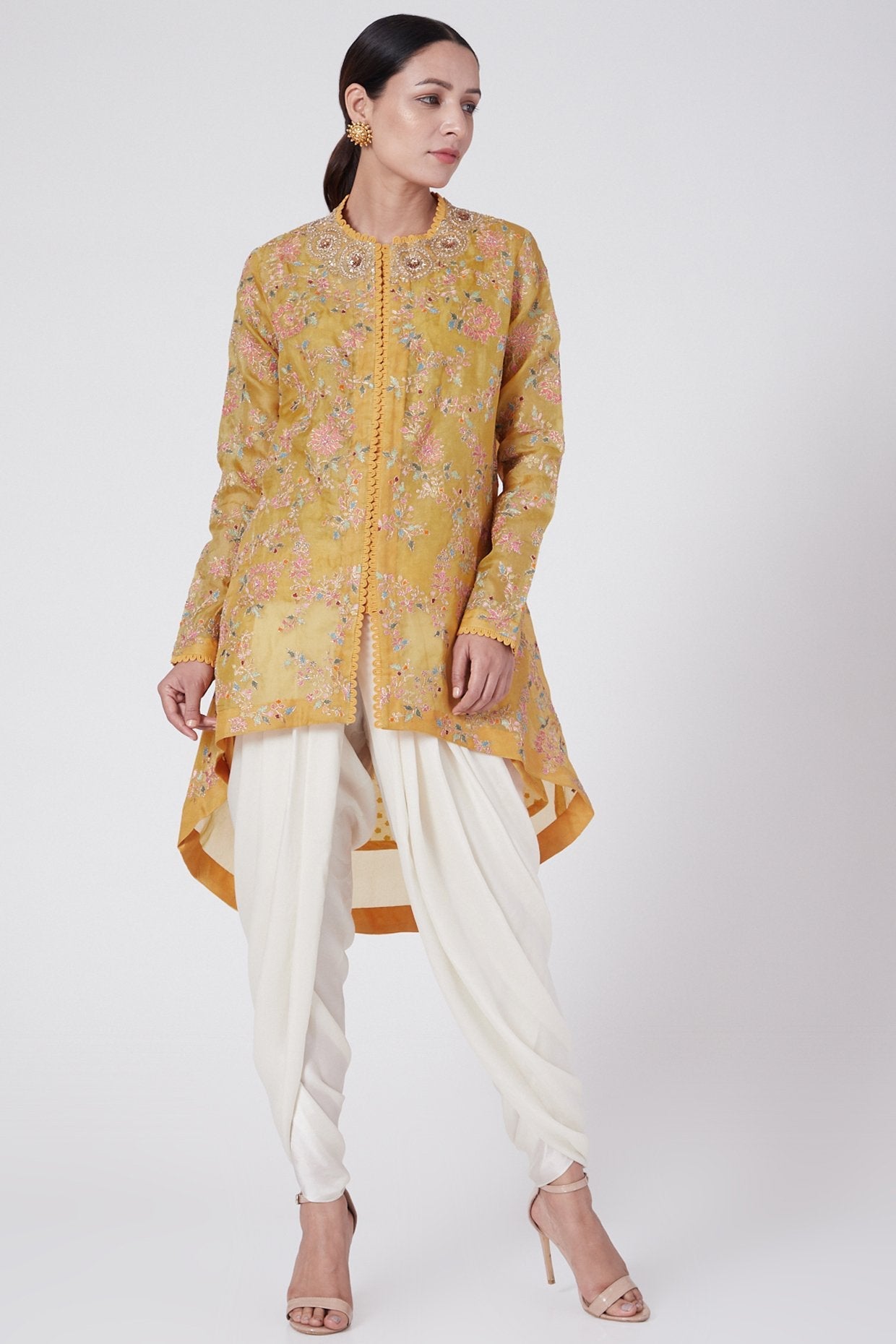 Yellow & White Kurta Set