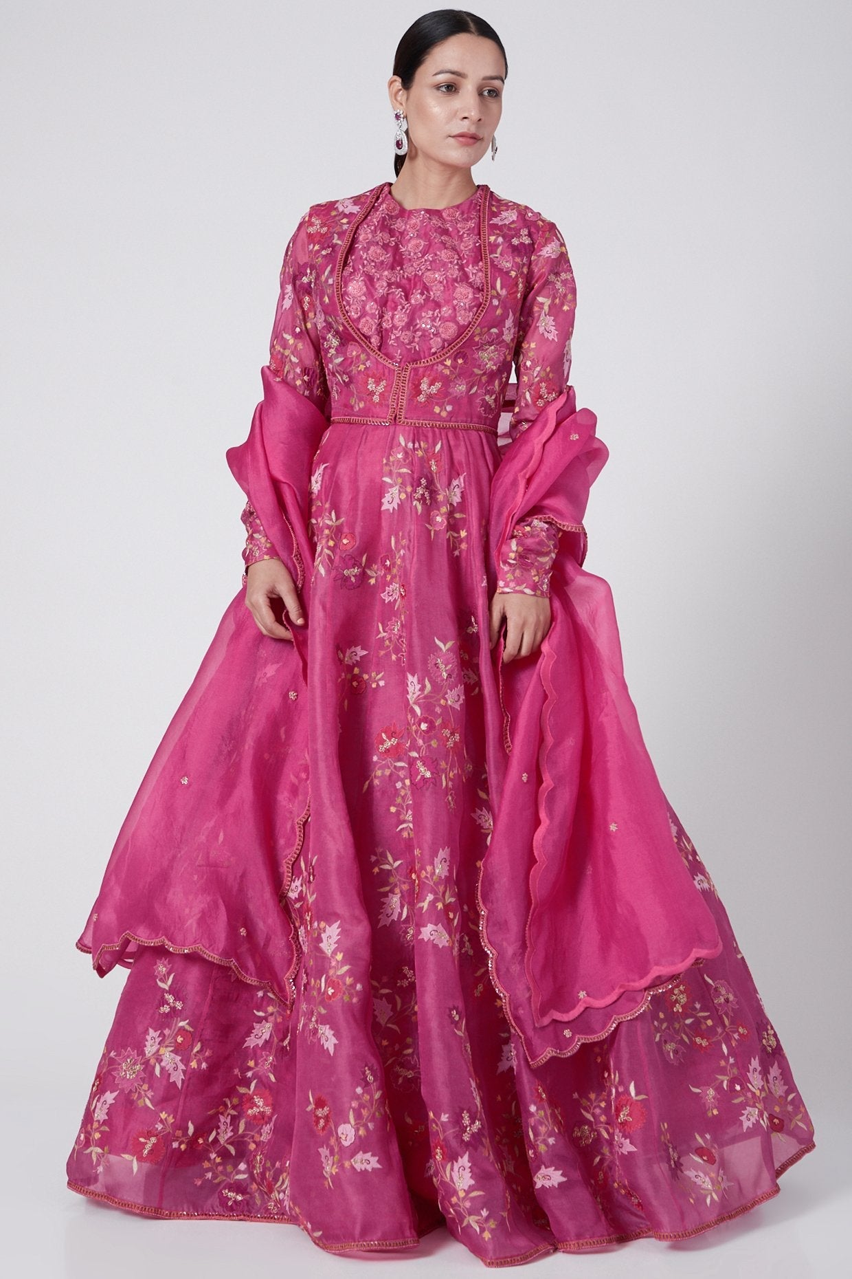 Rani Pink Anarkali With Dupatta