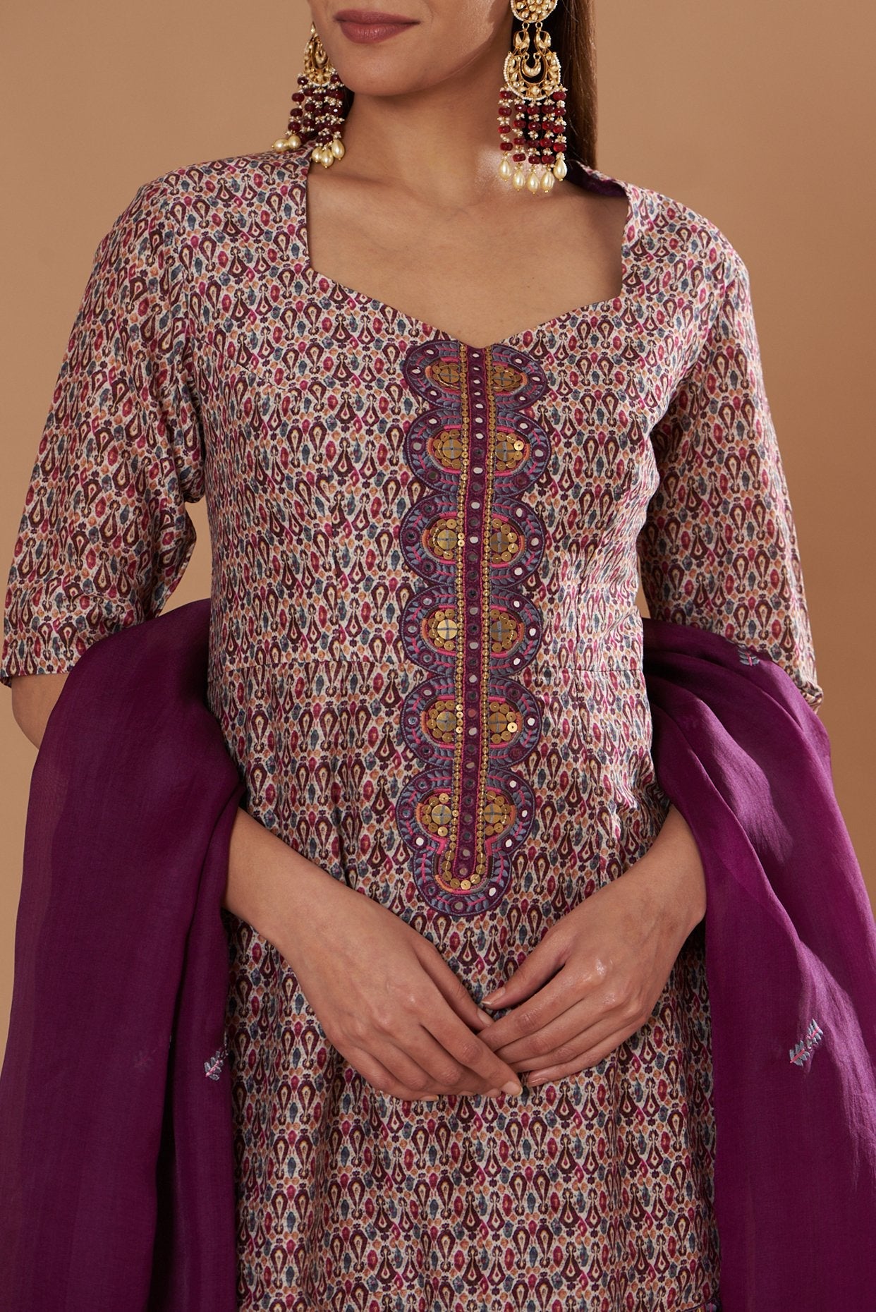 Purple Chanderi Sharara Set