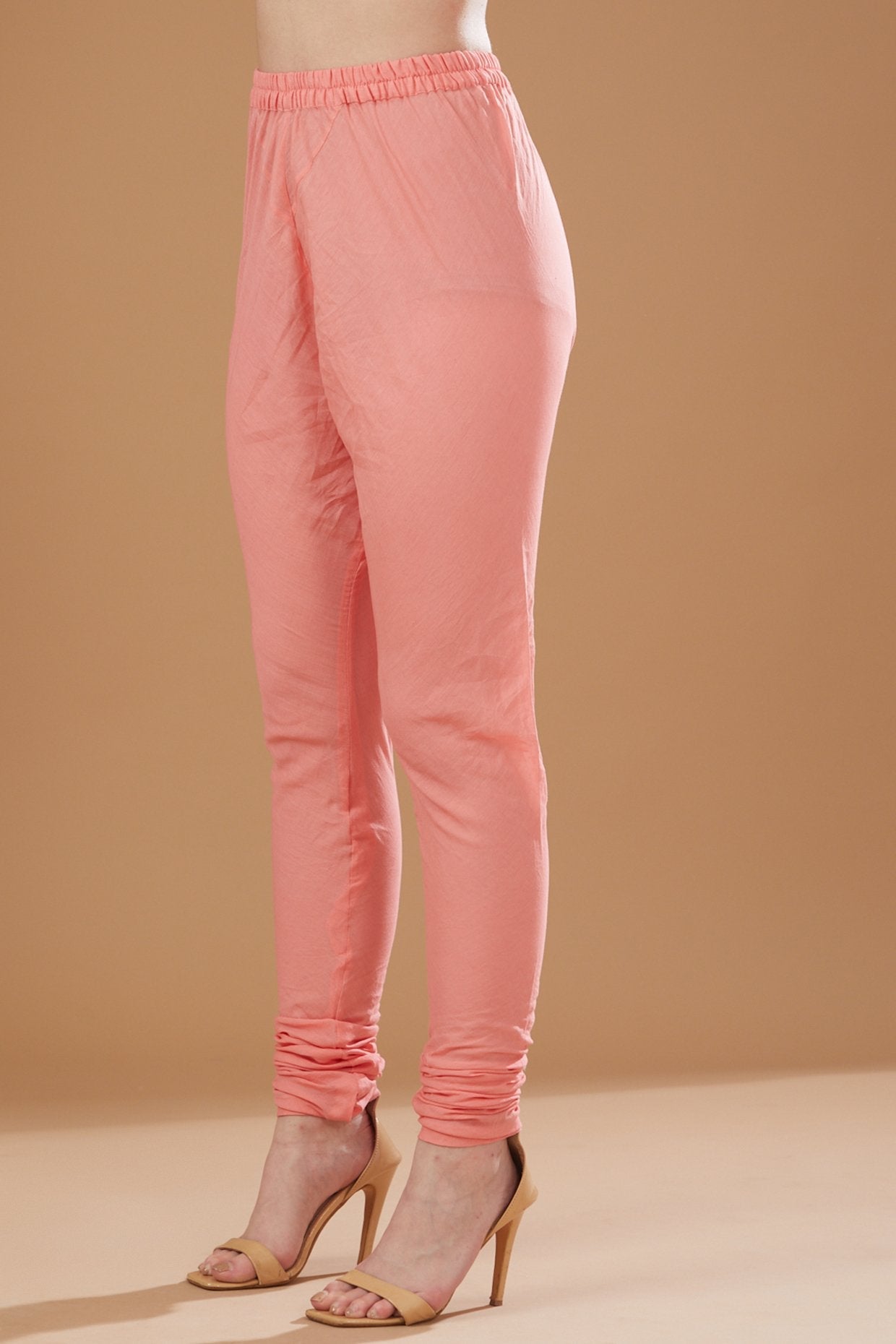 Peach Chanderi Kalidar Anarkali Set