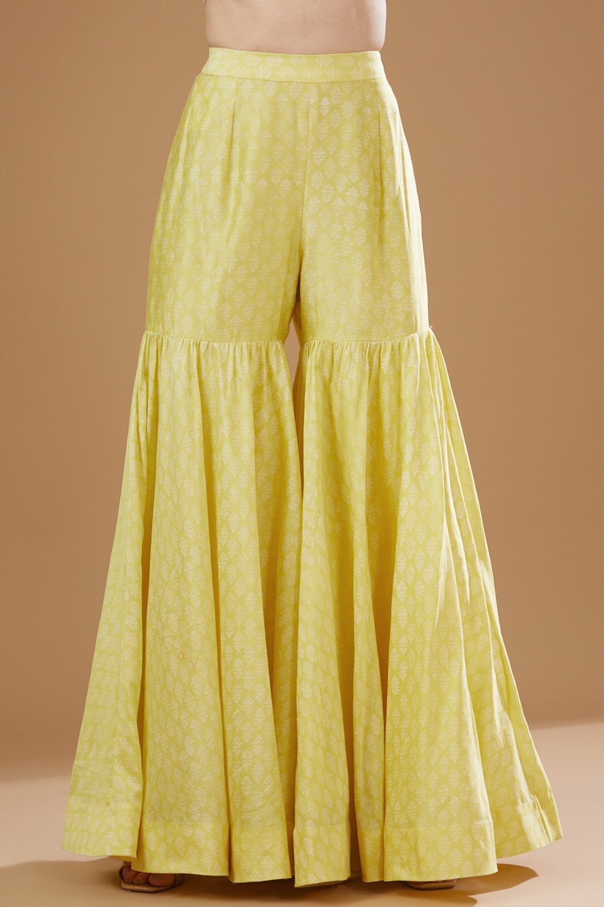 Yellow Organza Cape Set