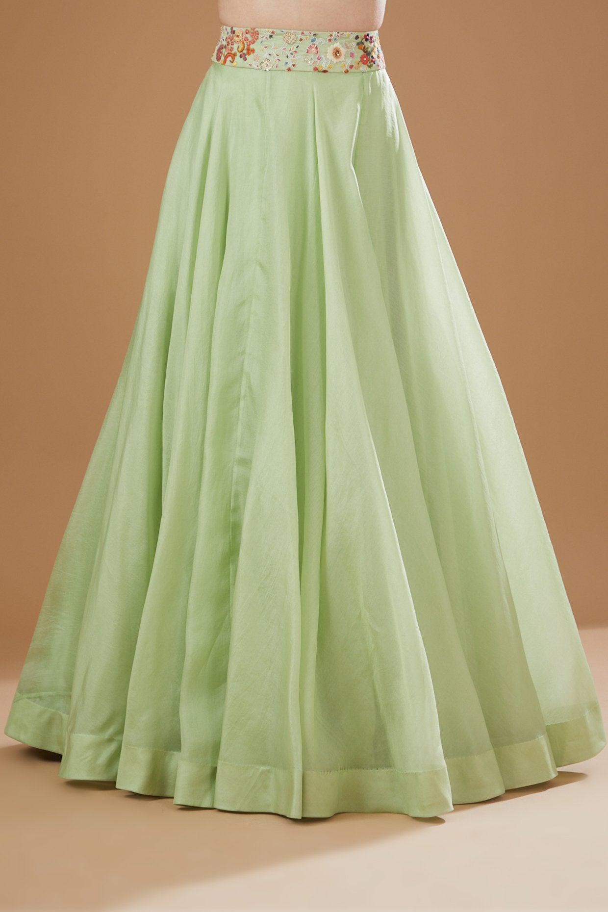 Mint Green Organza Skirt Set
