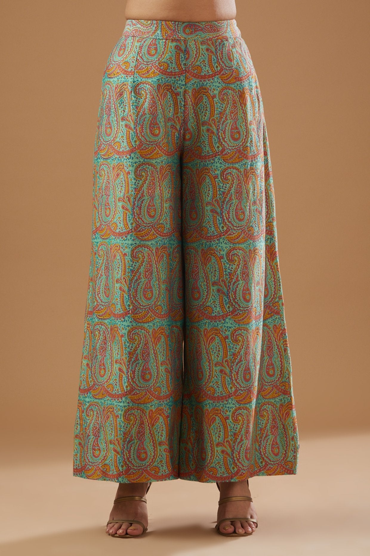 Yellow Chanderi Printed Anarkali Set