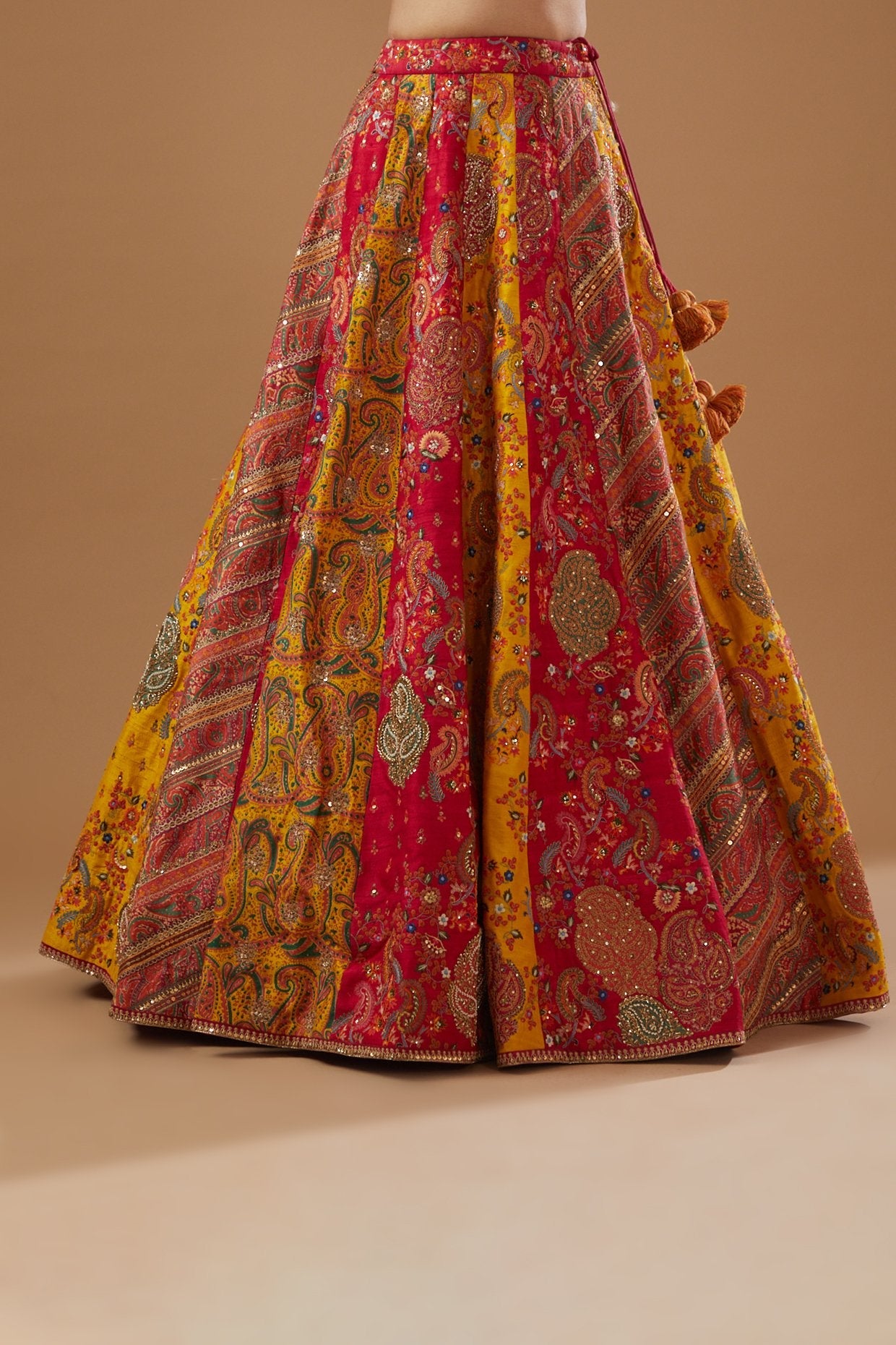 Fuchsia Dupion Embroidered Lehenga set
