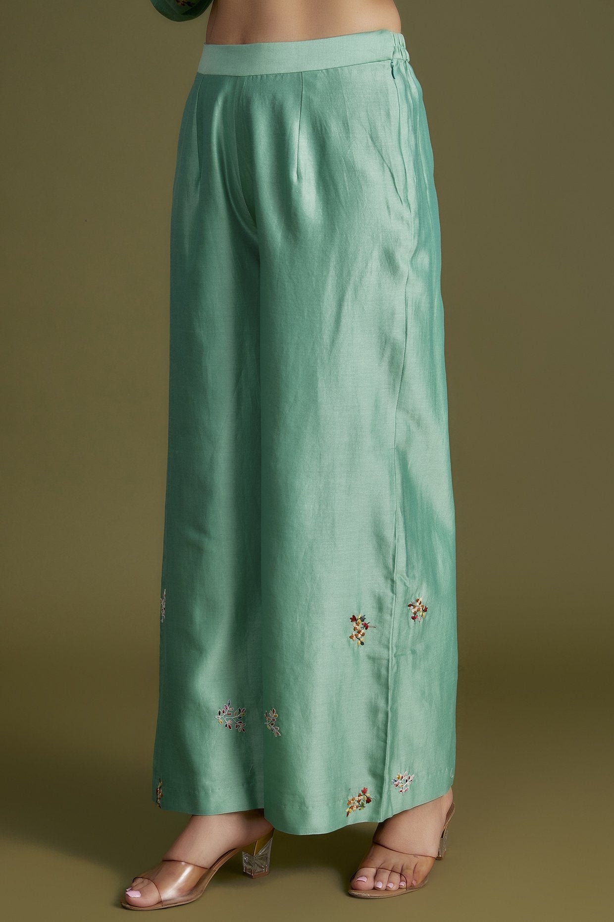 Turquoise Chanderi Kurta Set