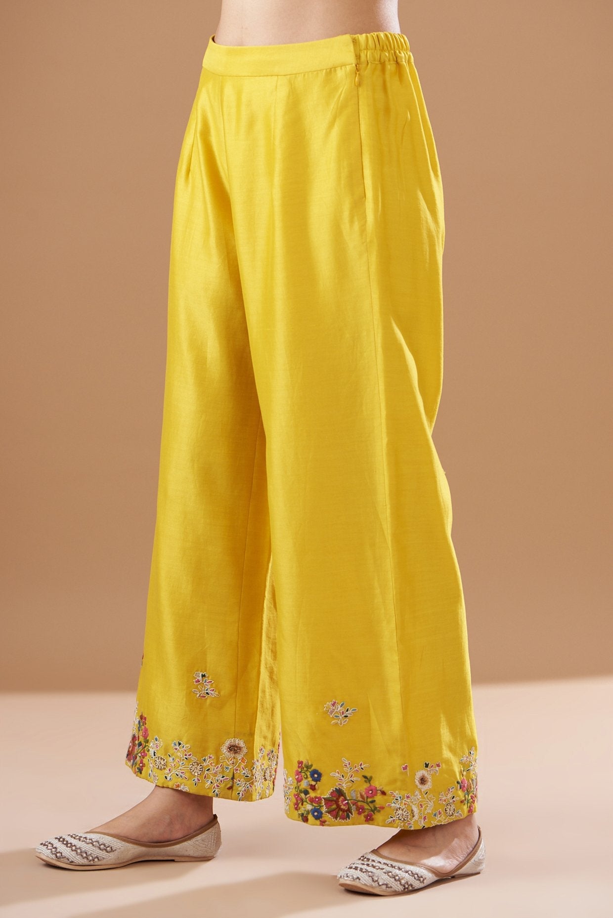 Yellow Chanderi Kurta Set