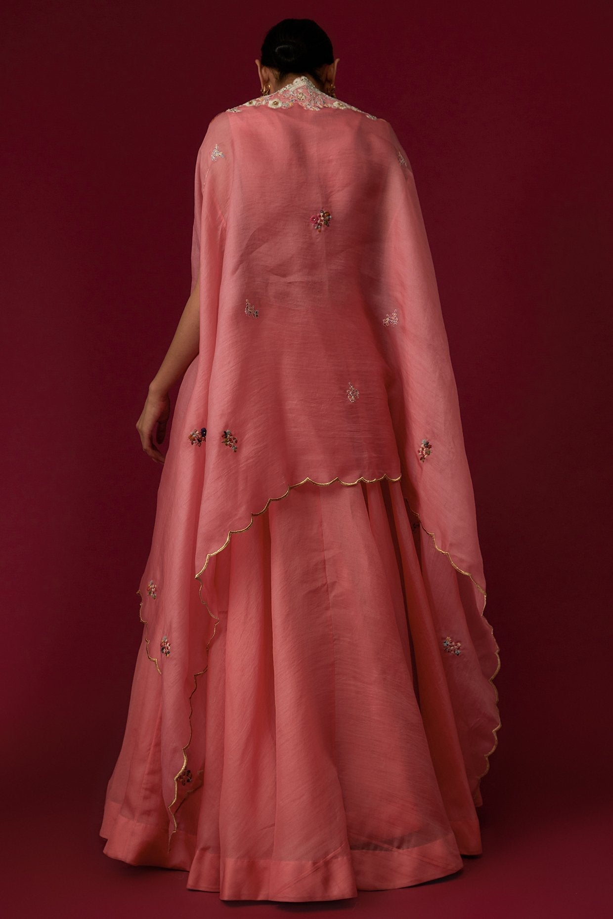 Pink Organza Skirt Set