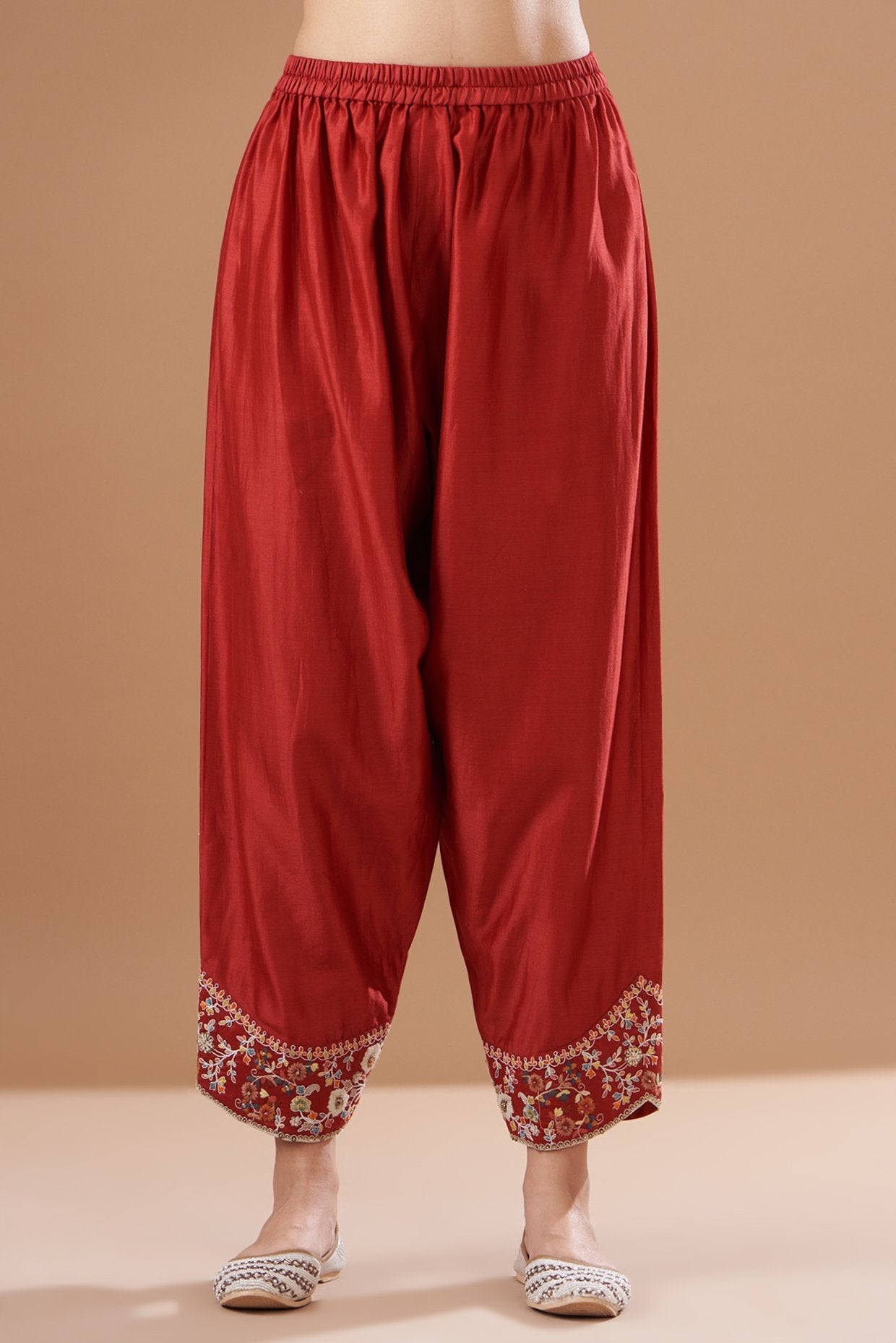 Red Chanderi Kurta Set
