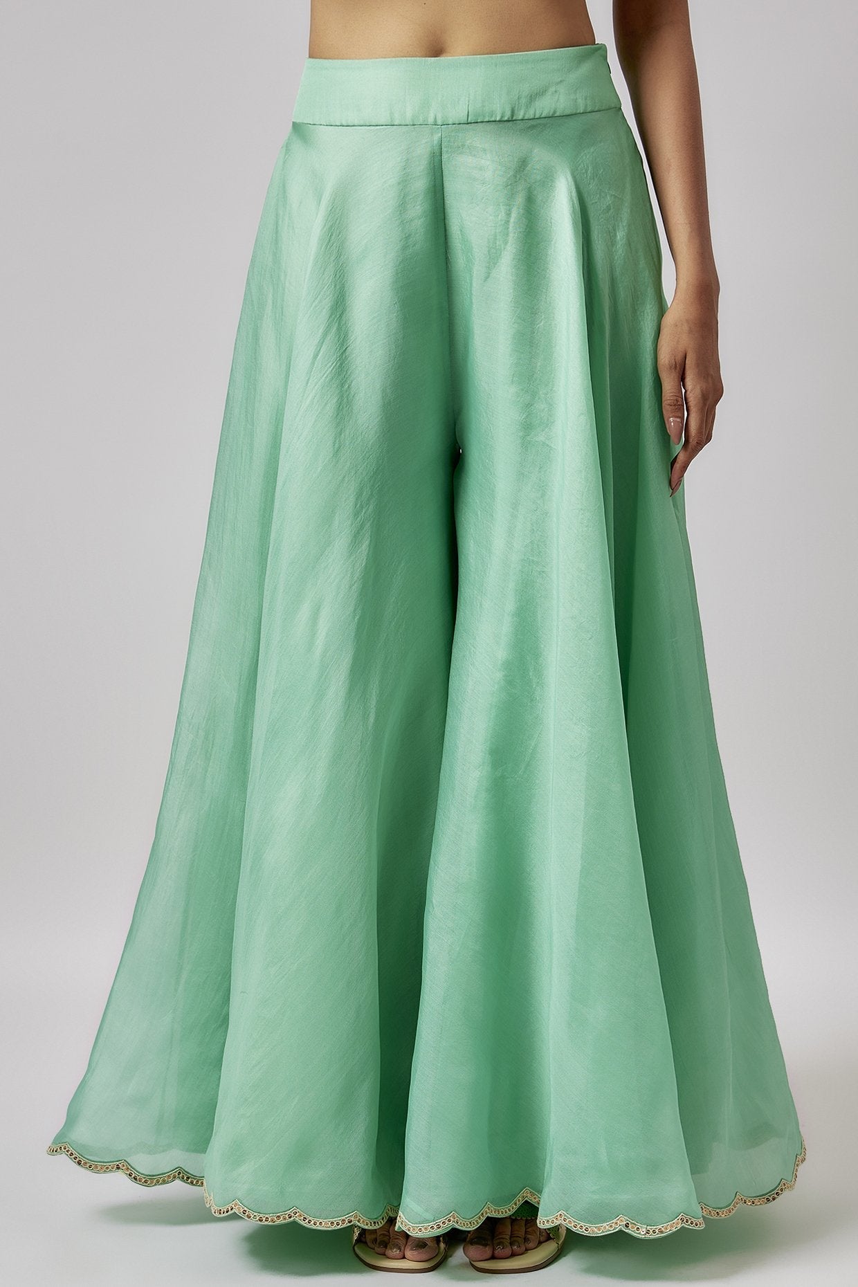 Mint Green Organza Sharara Set