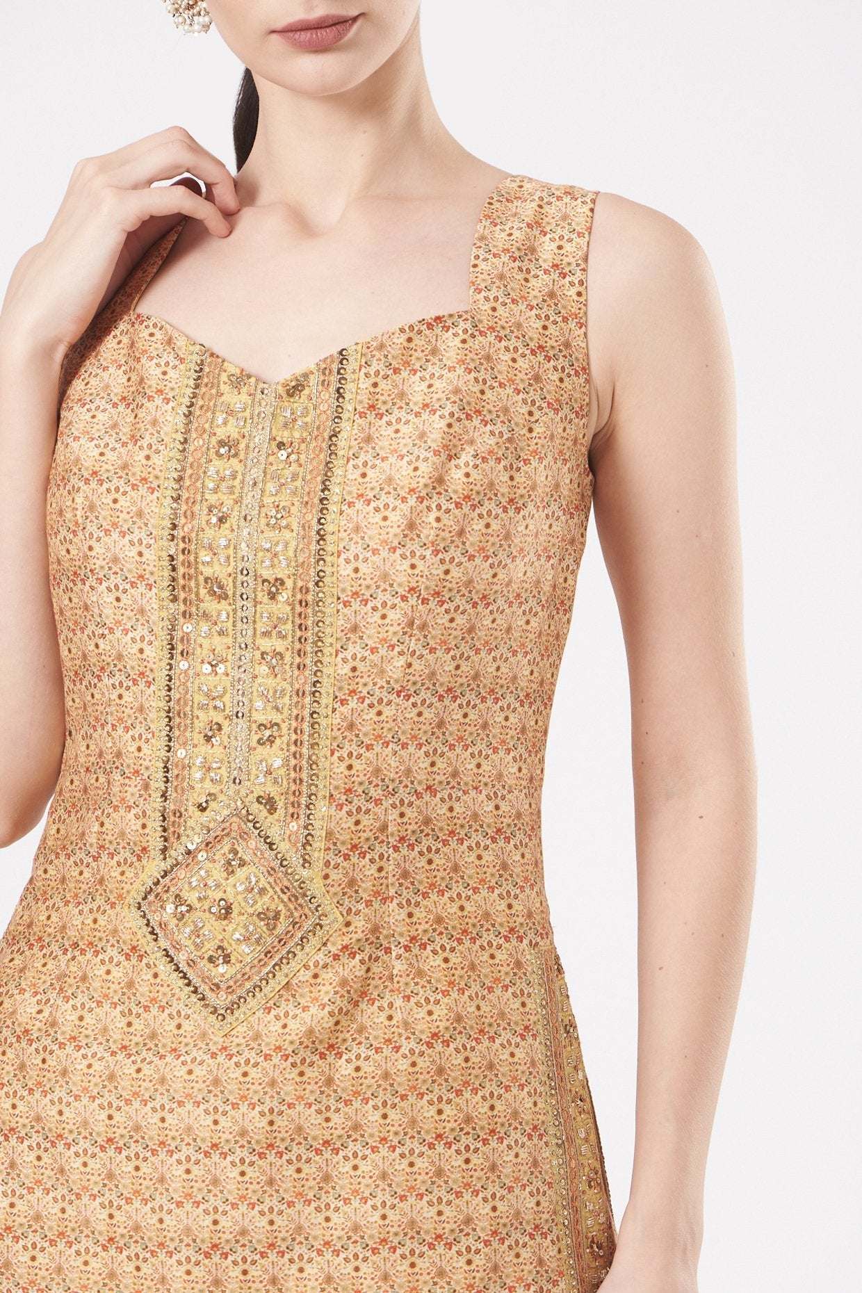 Yellow Chanderi Sharara Set