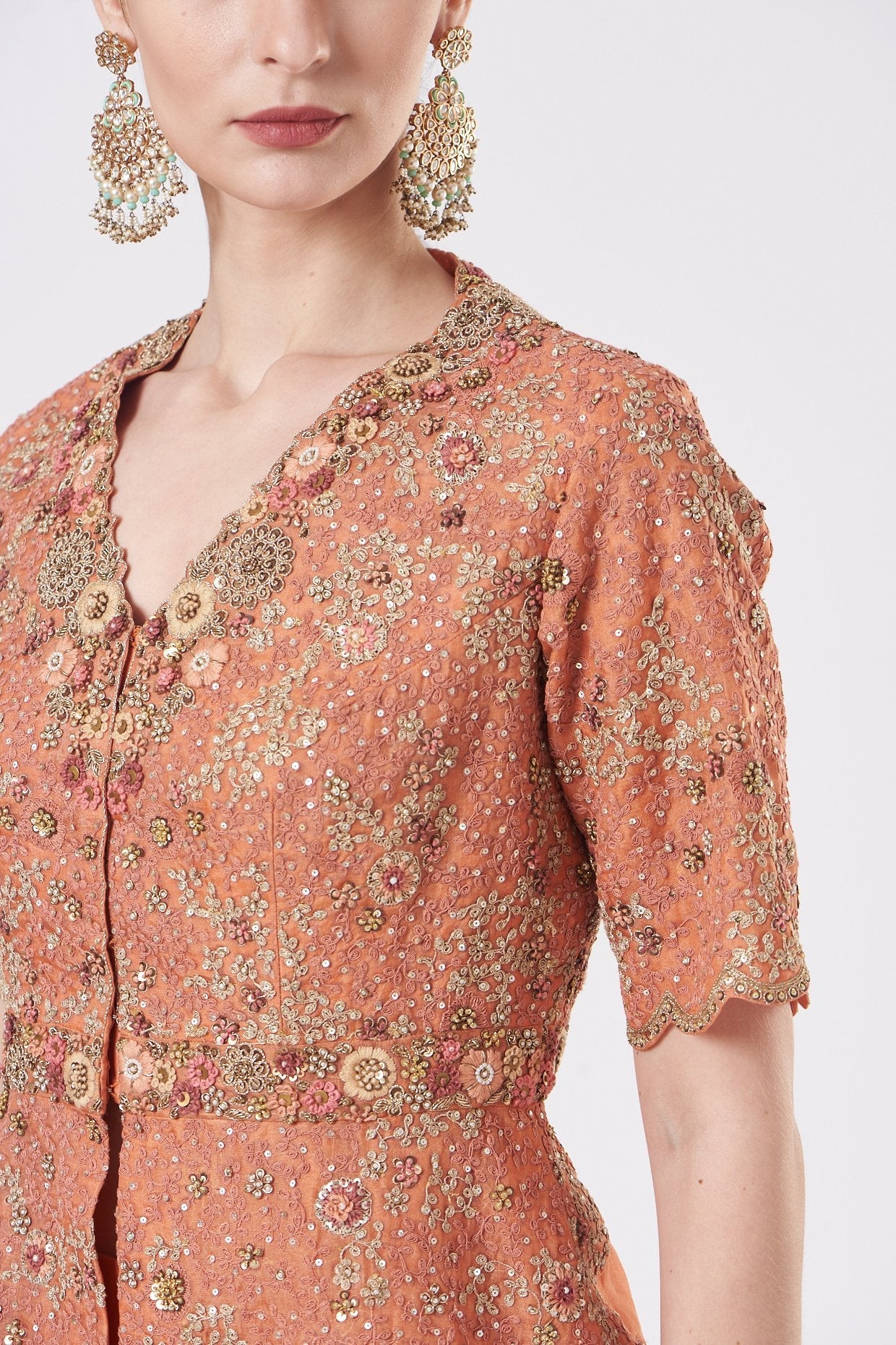 Orange Organza Sharara Set