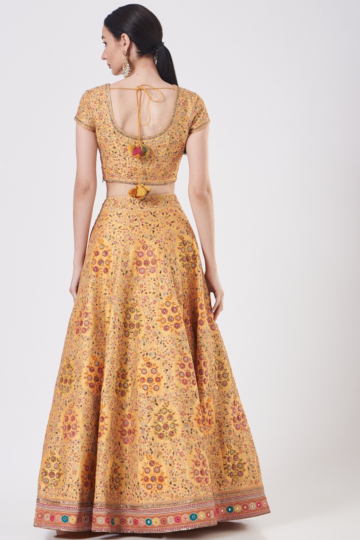 Yellow Embroidered Lehenga Set